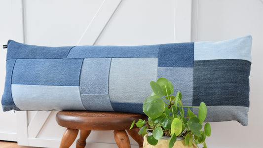 Denim Pillow Cover 14'' x 40''