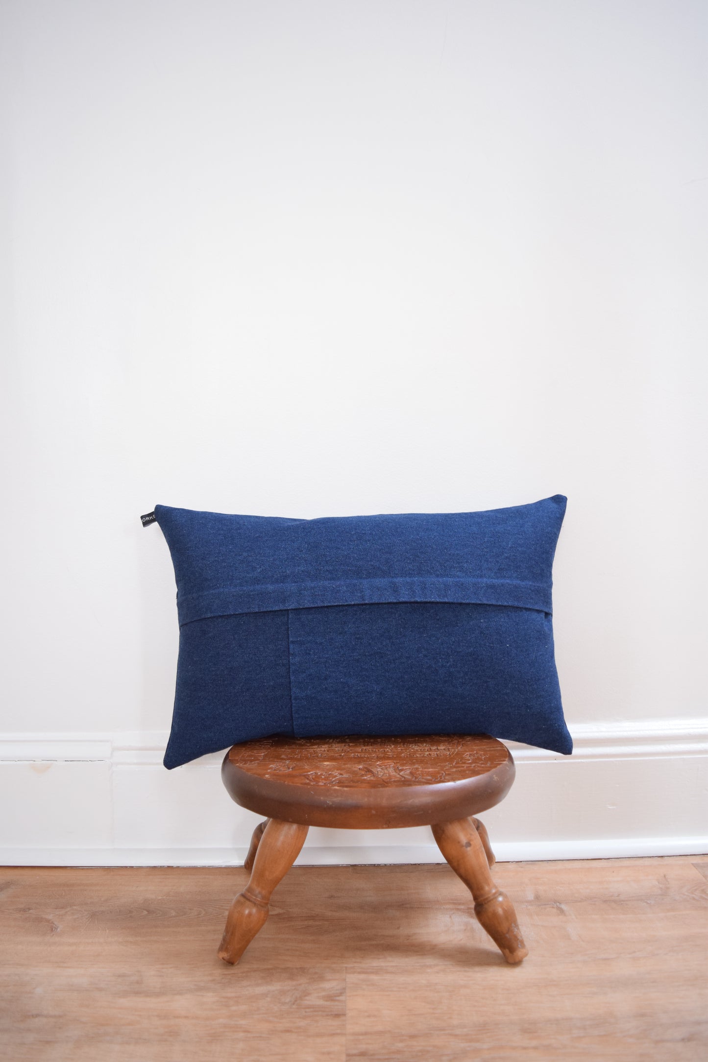 Striped Denim Pillow 14'' x 22''
