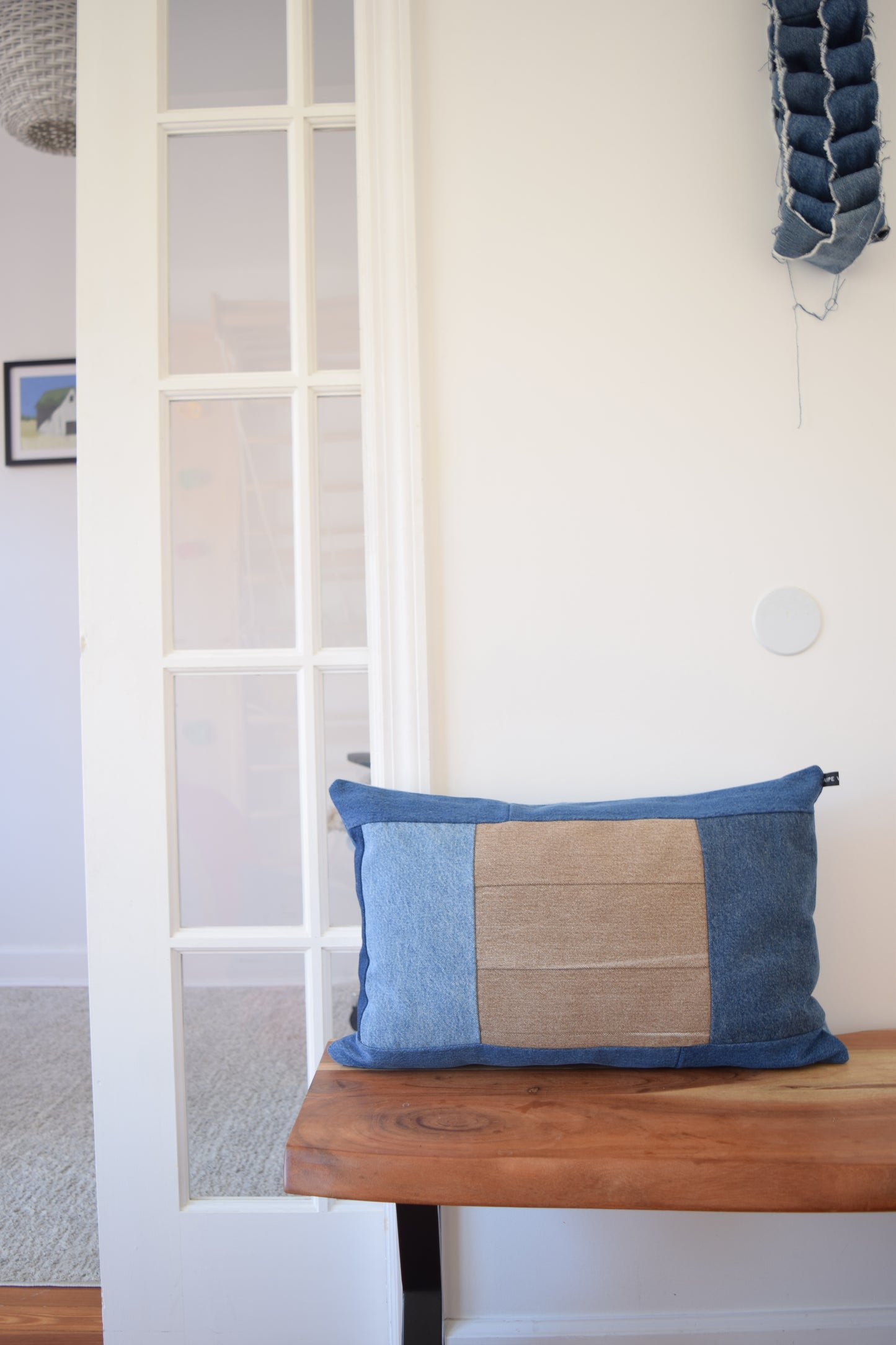 Denim pillow cover 14'' x 22''