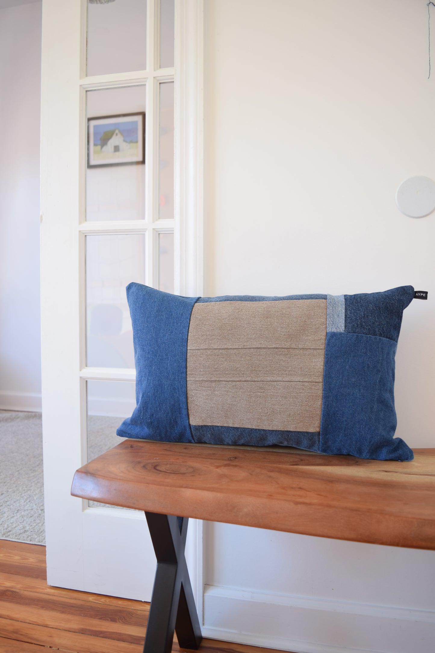 Denim pillow cover 14'' x 22''