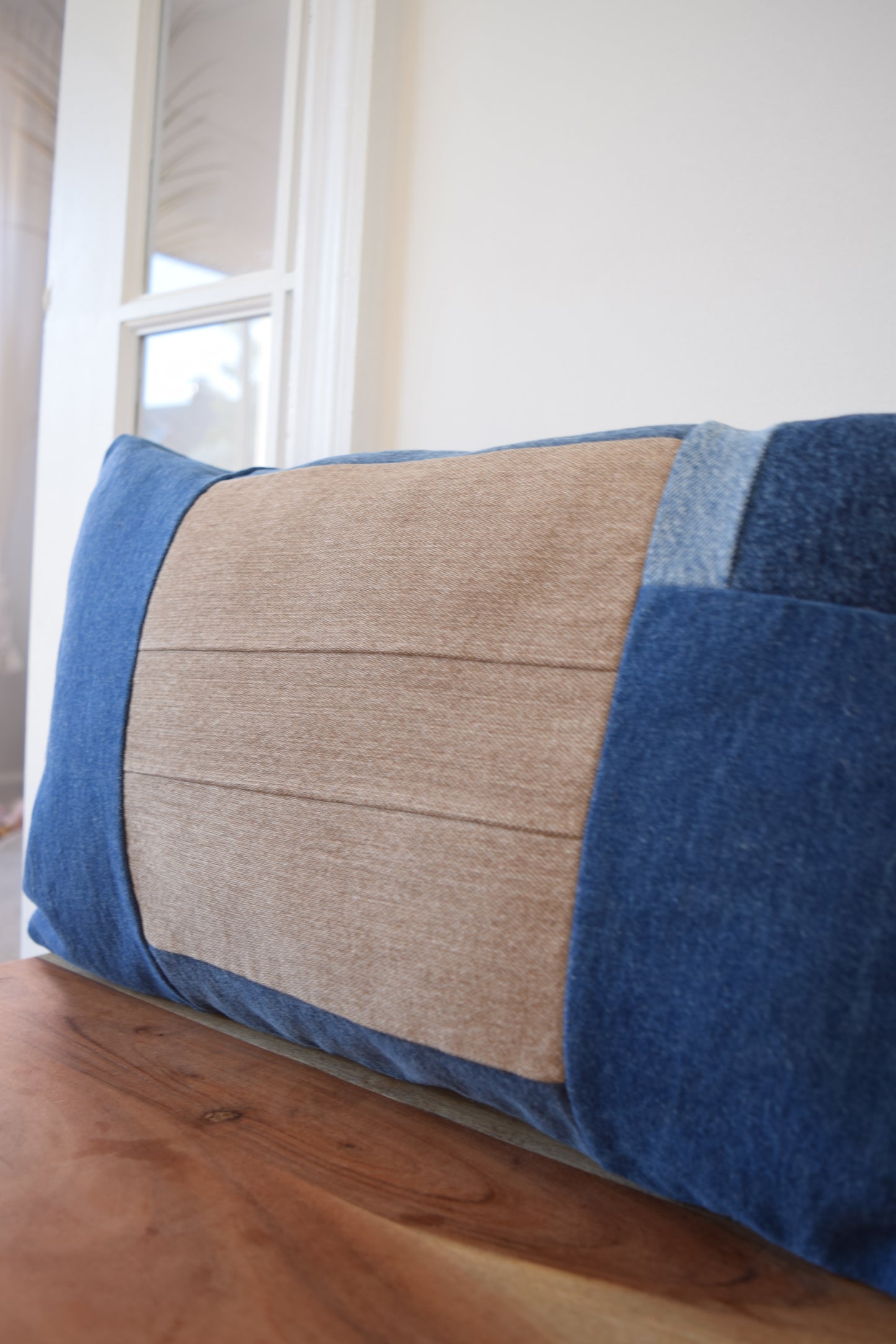 Denim pillow cover 14'' x 22''
