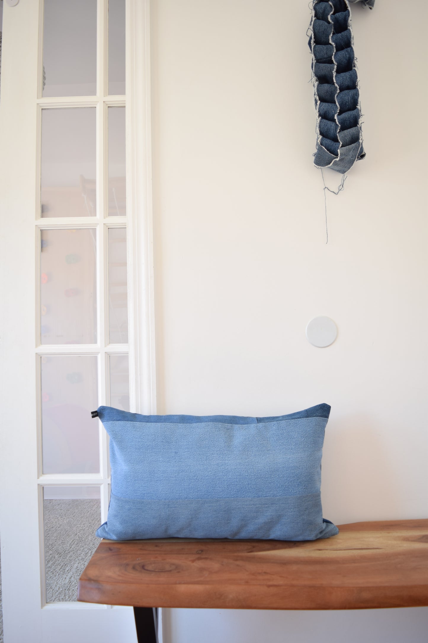 Denim pillow cover 14'' x 22''