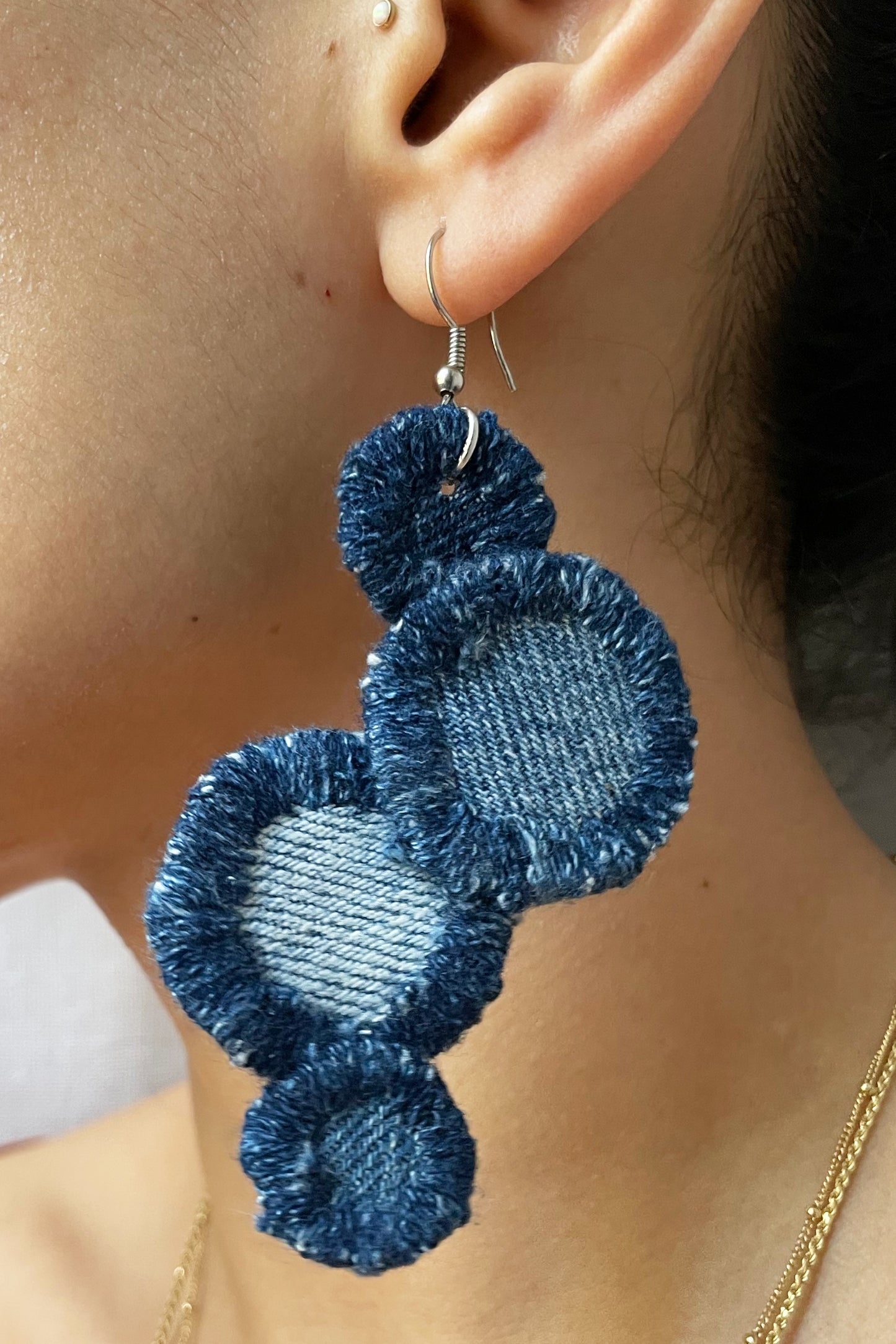 Denim Earrings