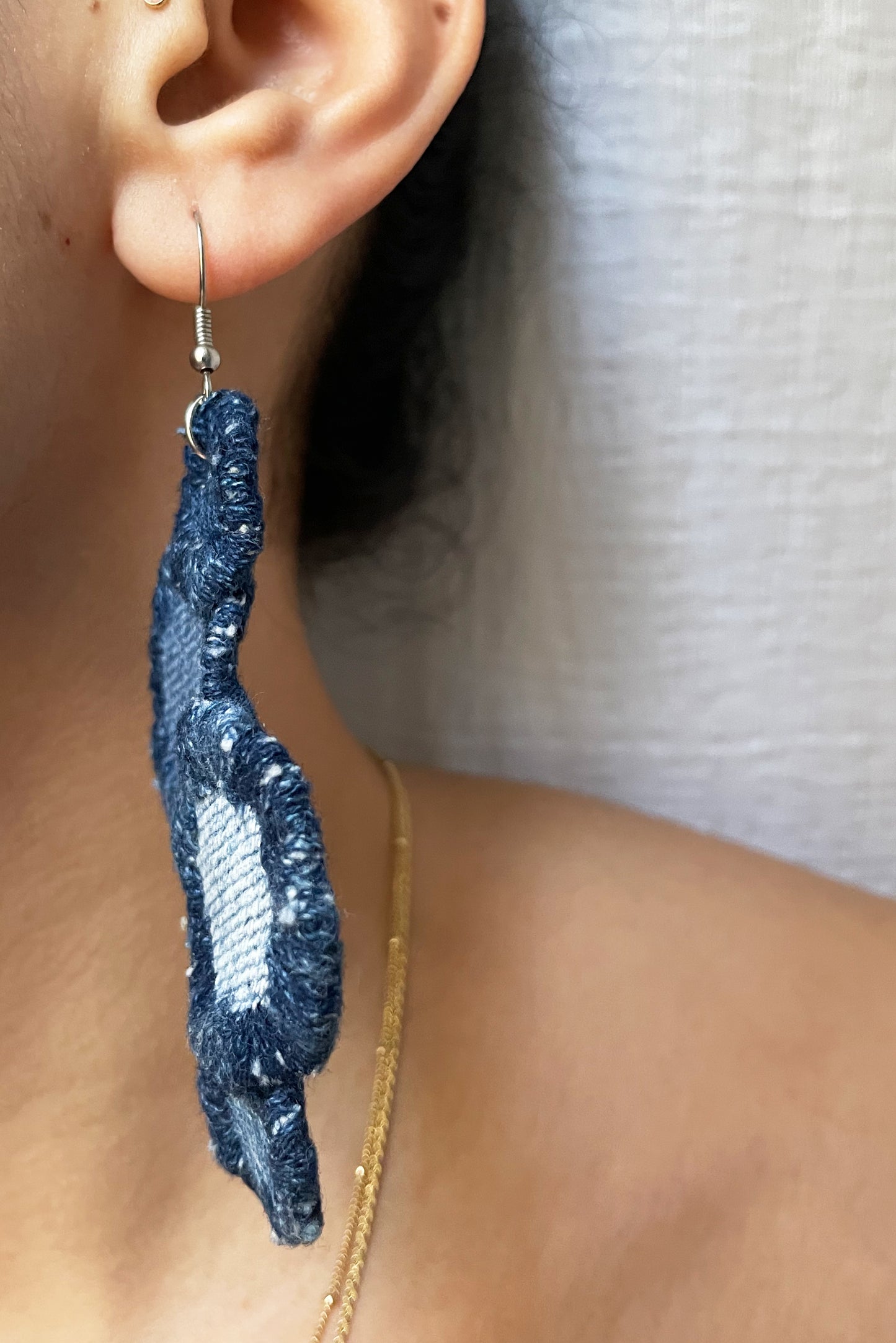 Denim Earrings