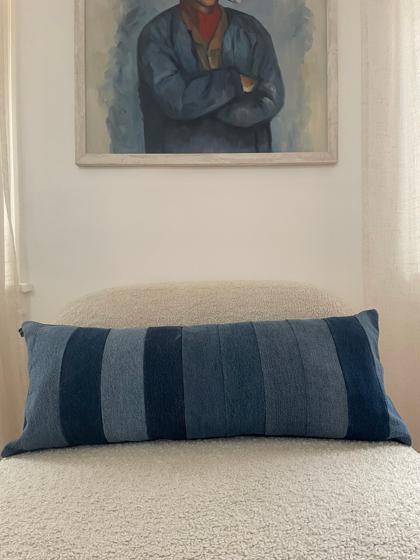 Denim Pillow Cover 13'' x 33''