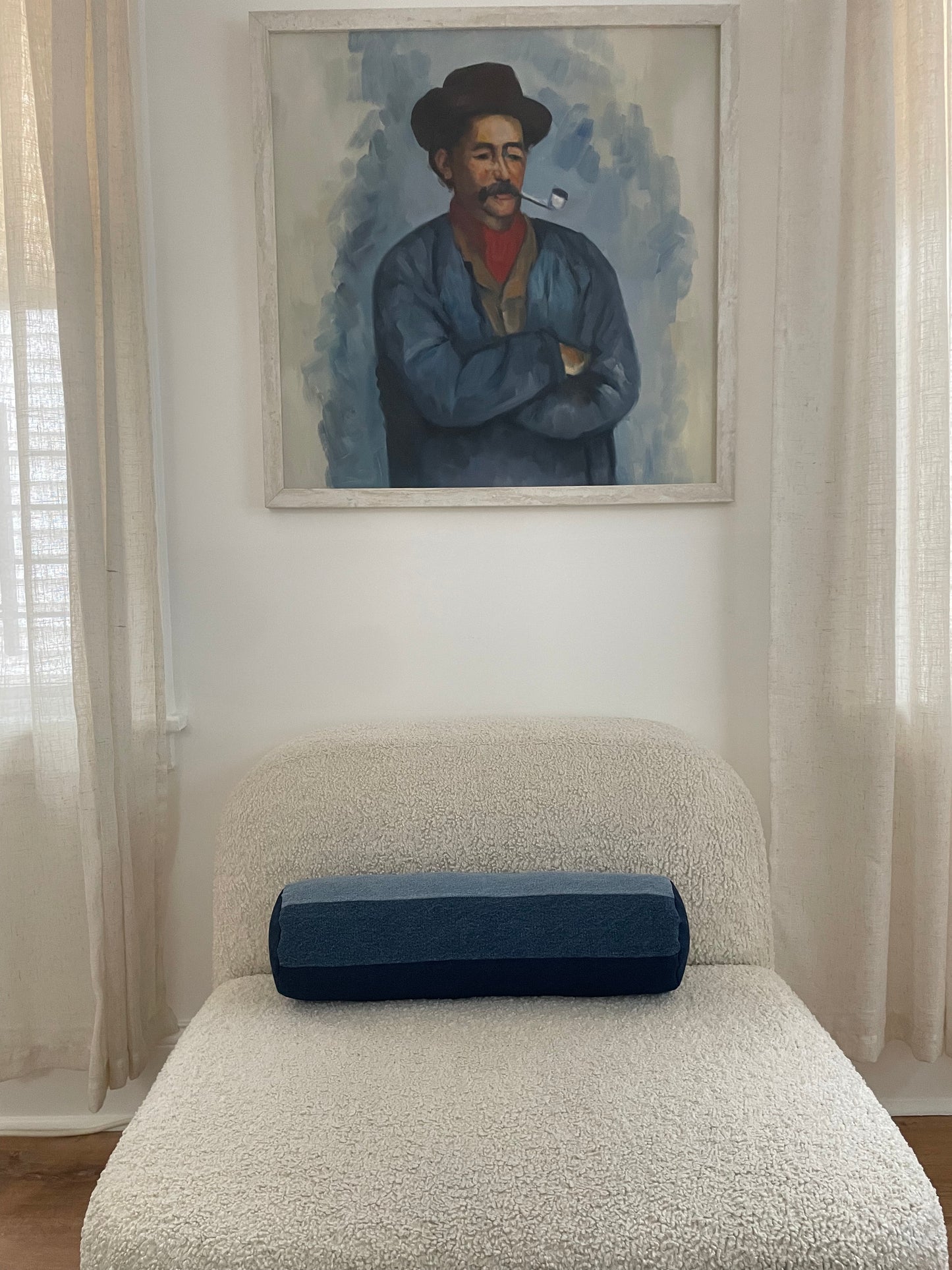 Denim Pillow Cover Bolster 6'' x 21''