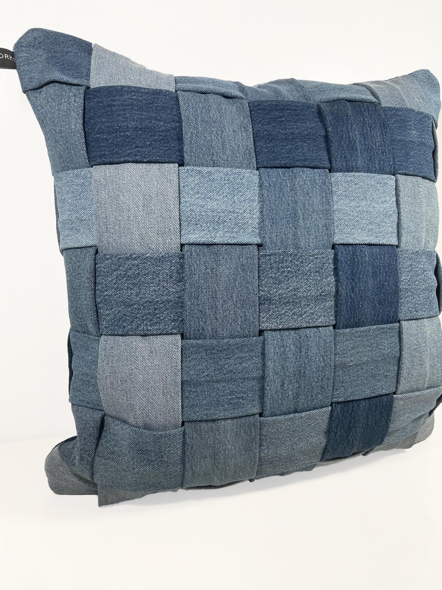 Denim Pillow Cover / Basketweave