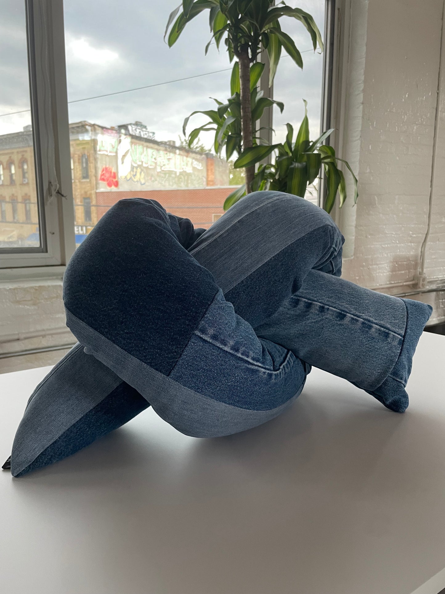 Denim Knot Pillow