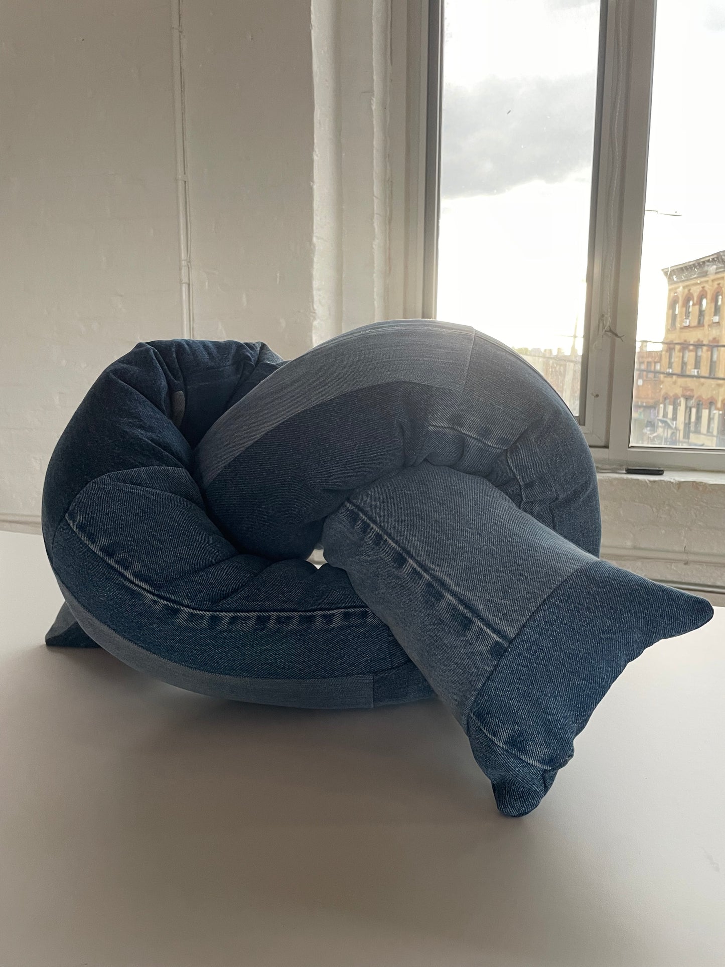 Denim Knot Pillow