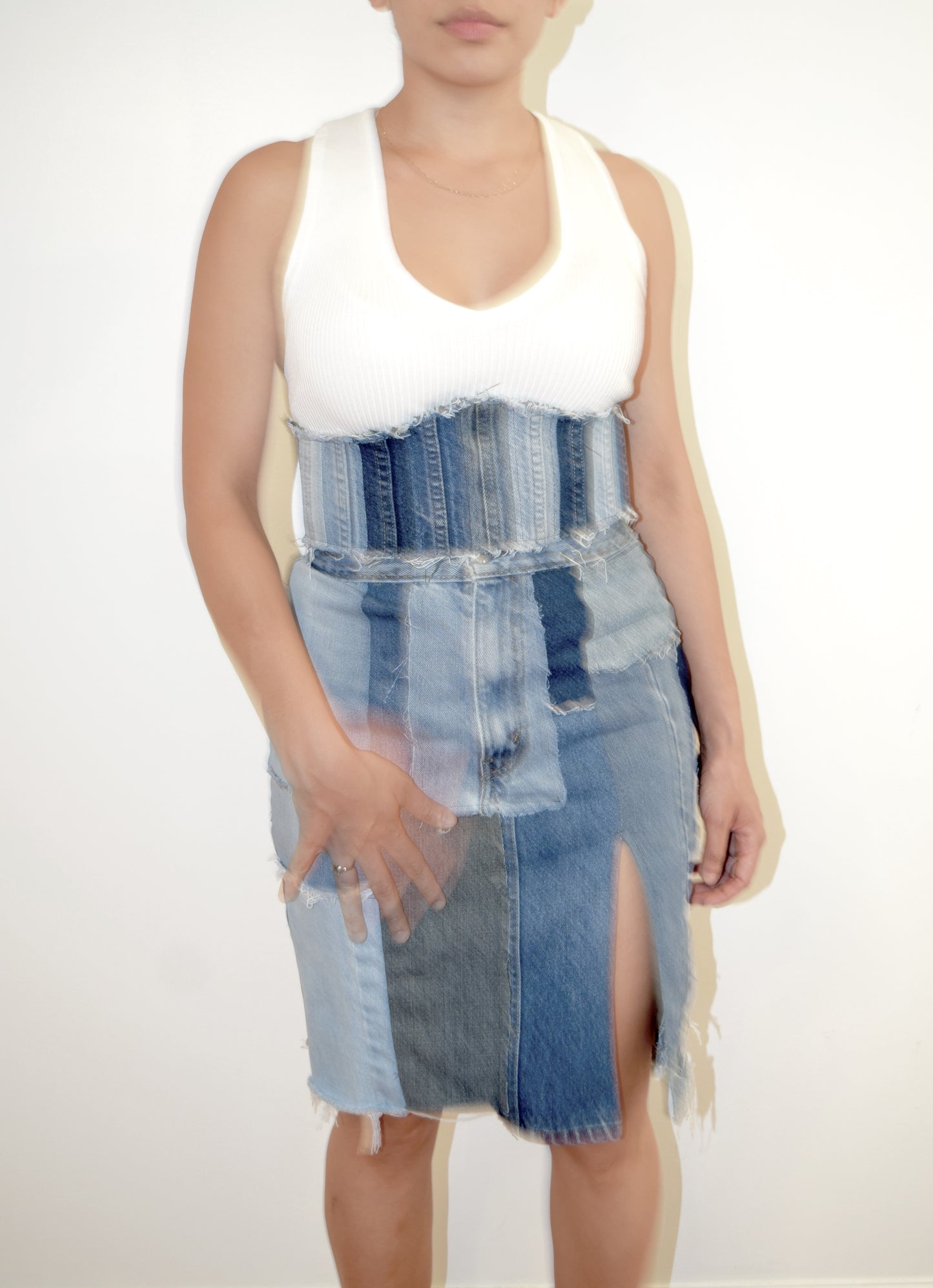 Black Denim Corset Belt