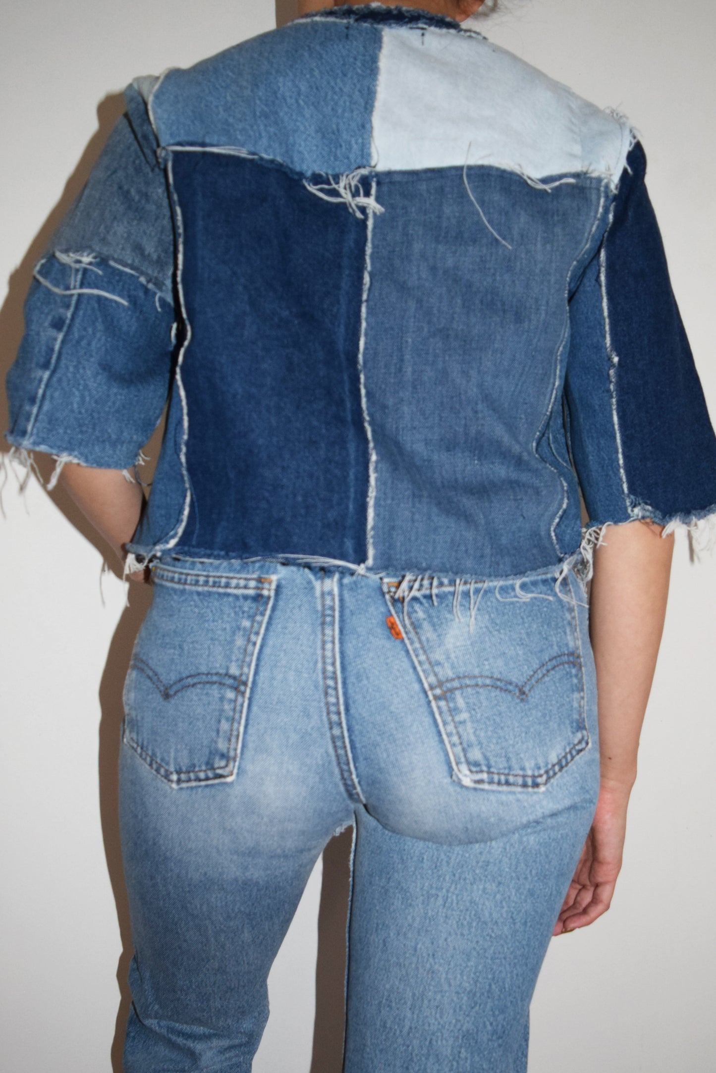 Denim Zipper Top