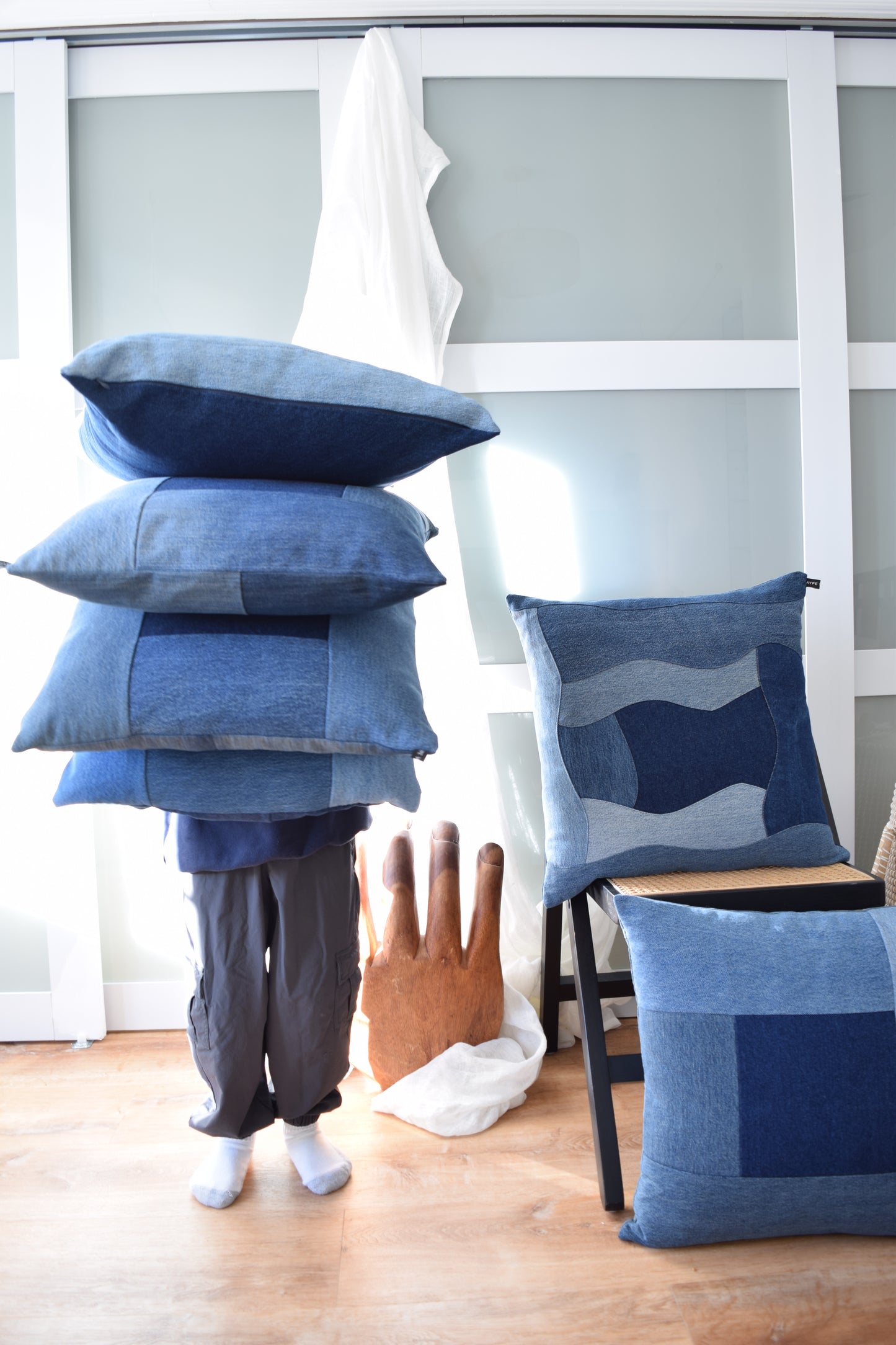 Denim Pillow Cover 18'' x 18''