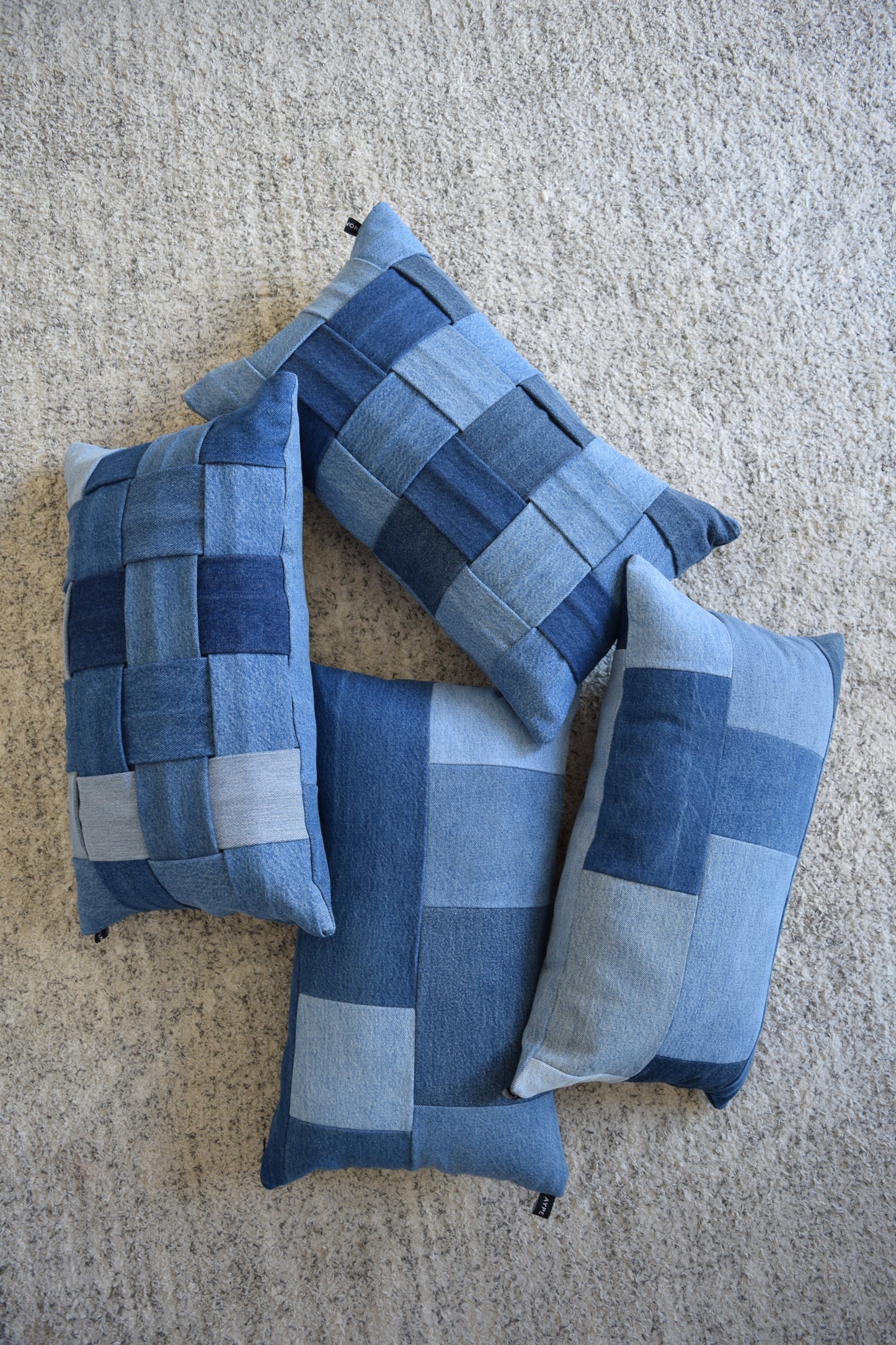 denim pillow cover 12'' x 20 ''
