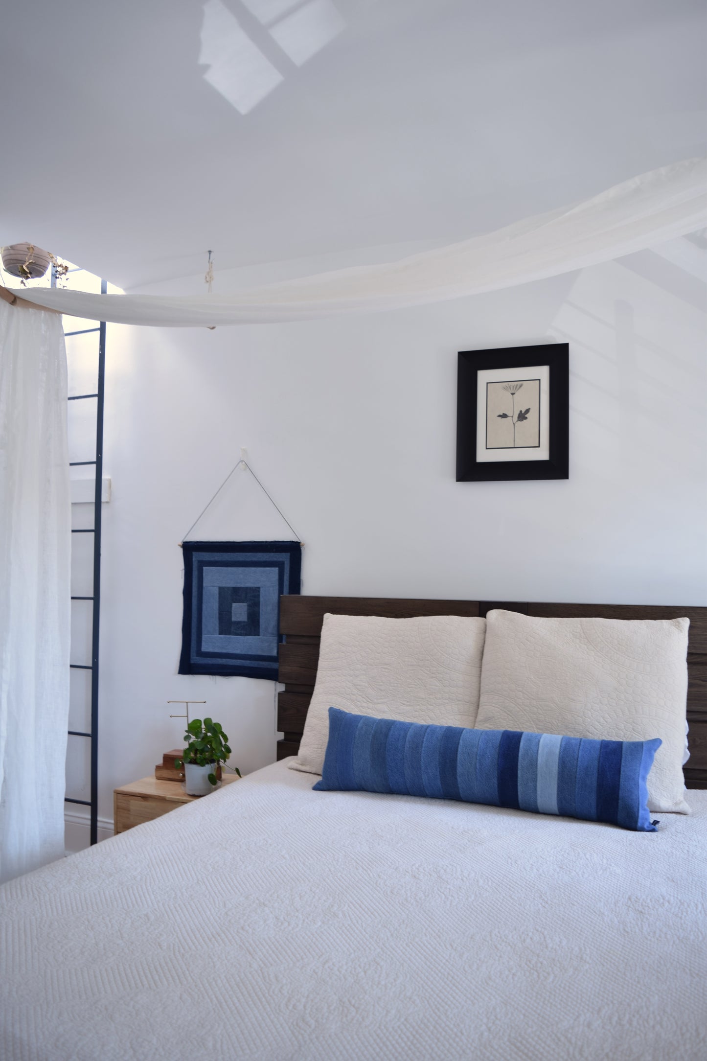 lumbar denim pillow cover 12'' x 40''