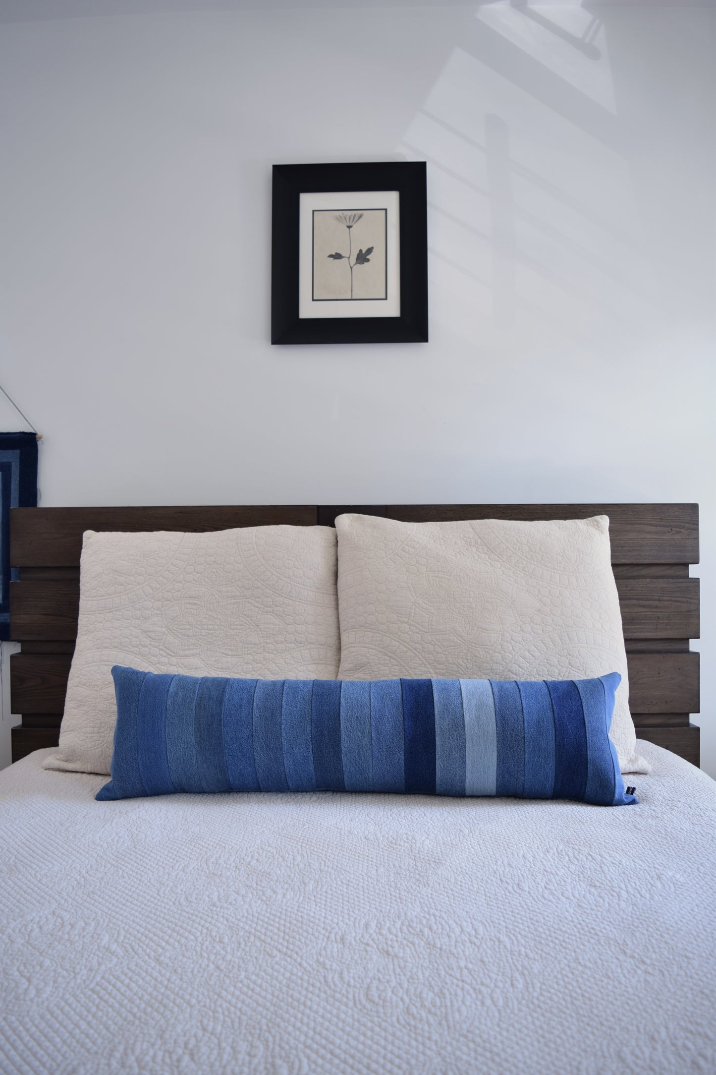 lumbar denim pillow cover 12'' x 40''