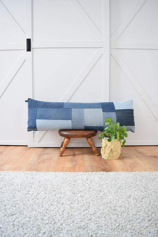 Denim Pillow Cover 14'' x 40''