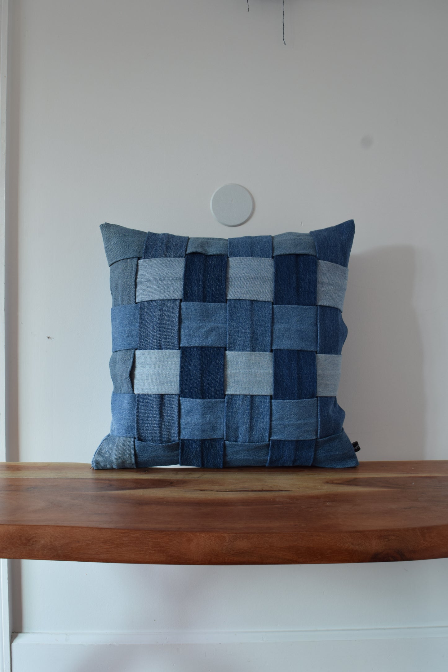 basketweave denim pillow cover 18"" X 18 "