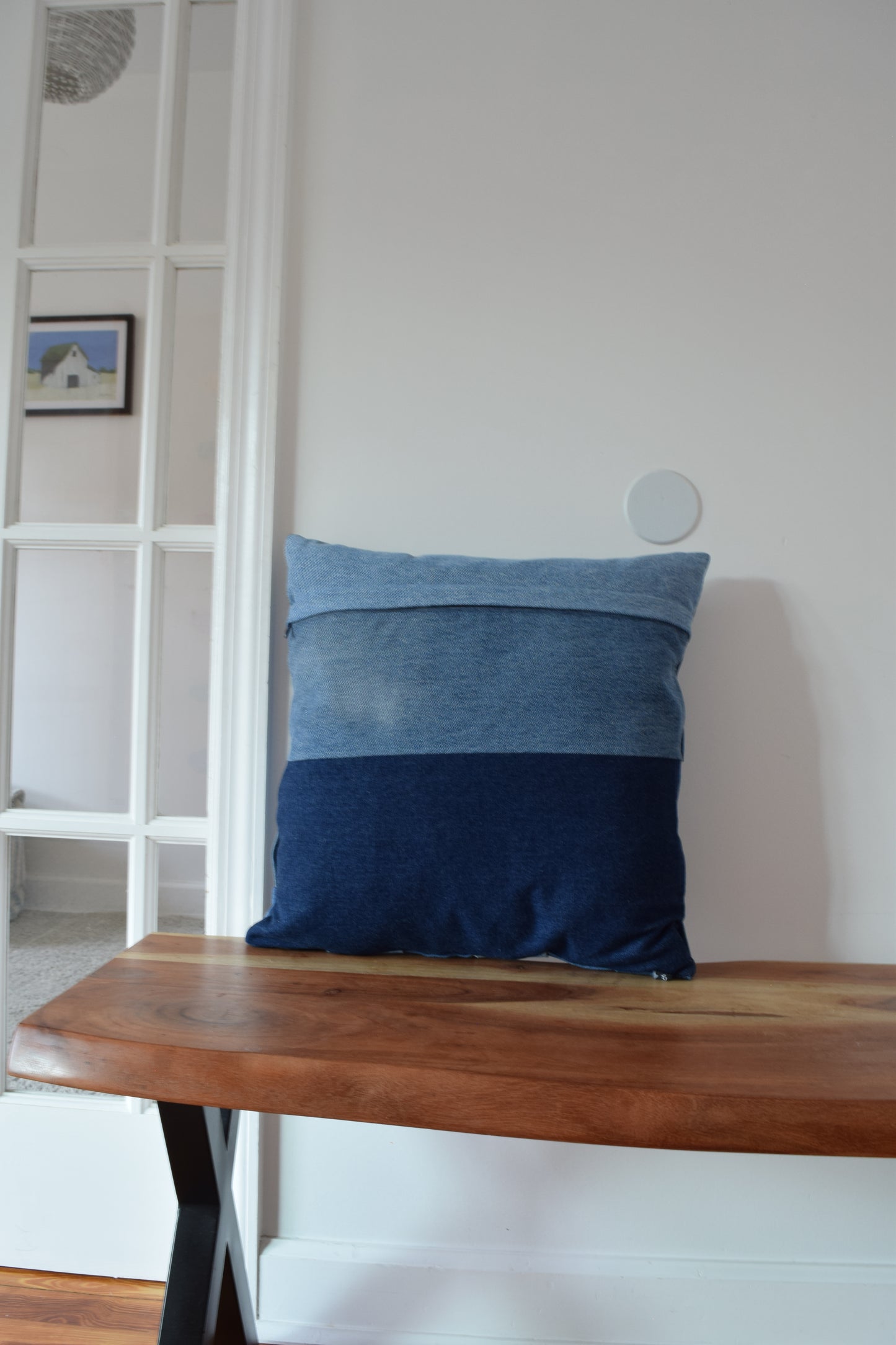 basketweave denim pillow cover 18"" X 18 "