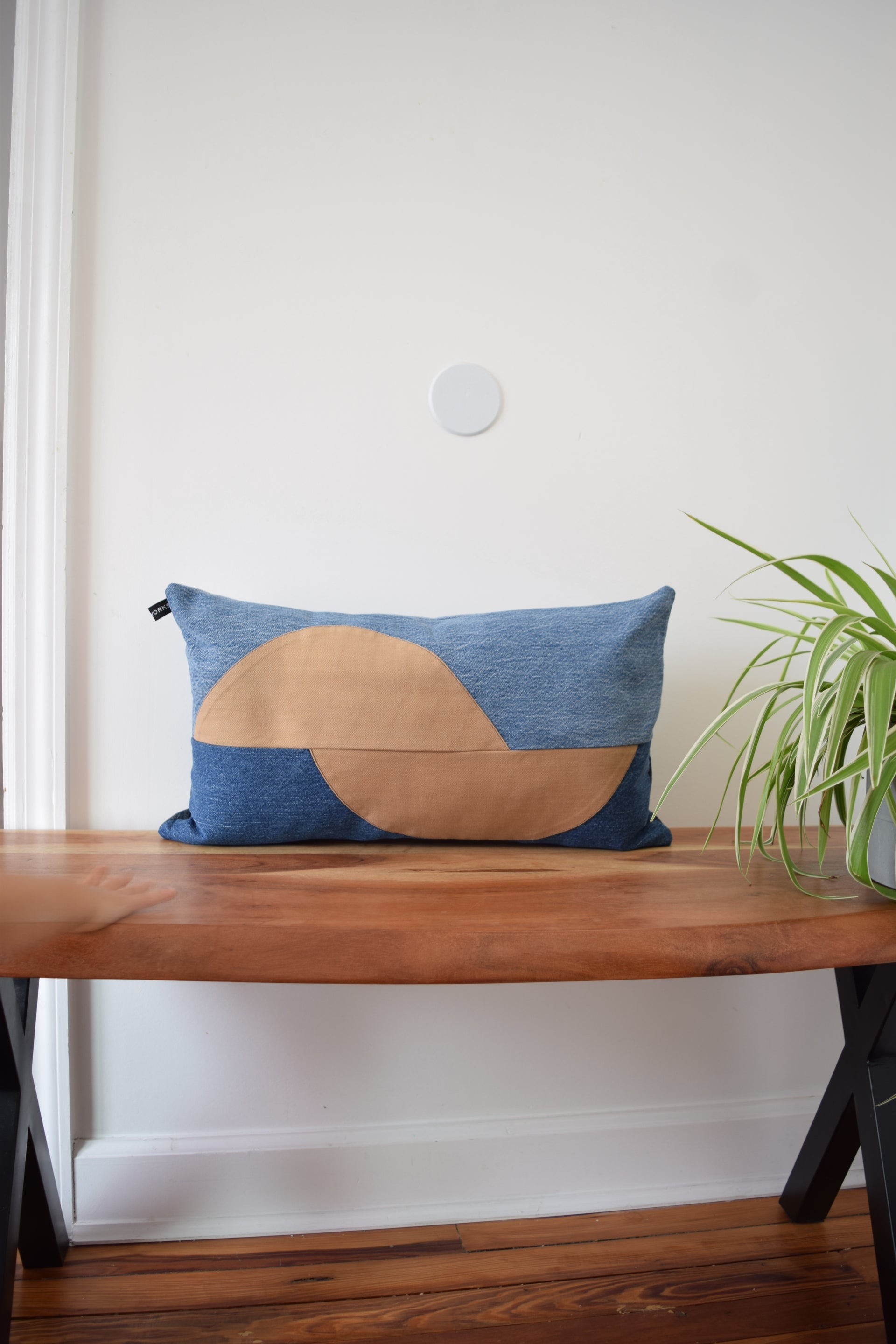 Denim pillow cover 12'' x 21
