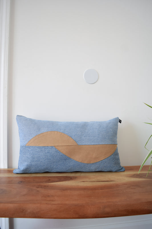 Denim pillow cover 12'' x 21"