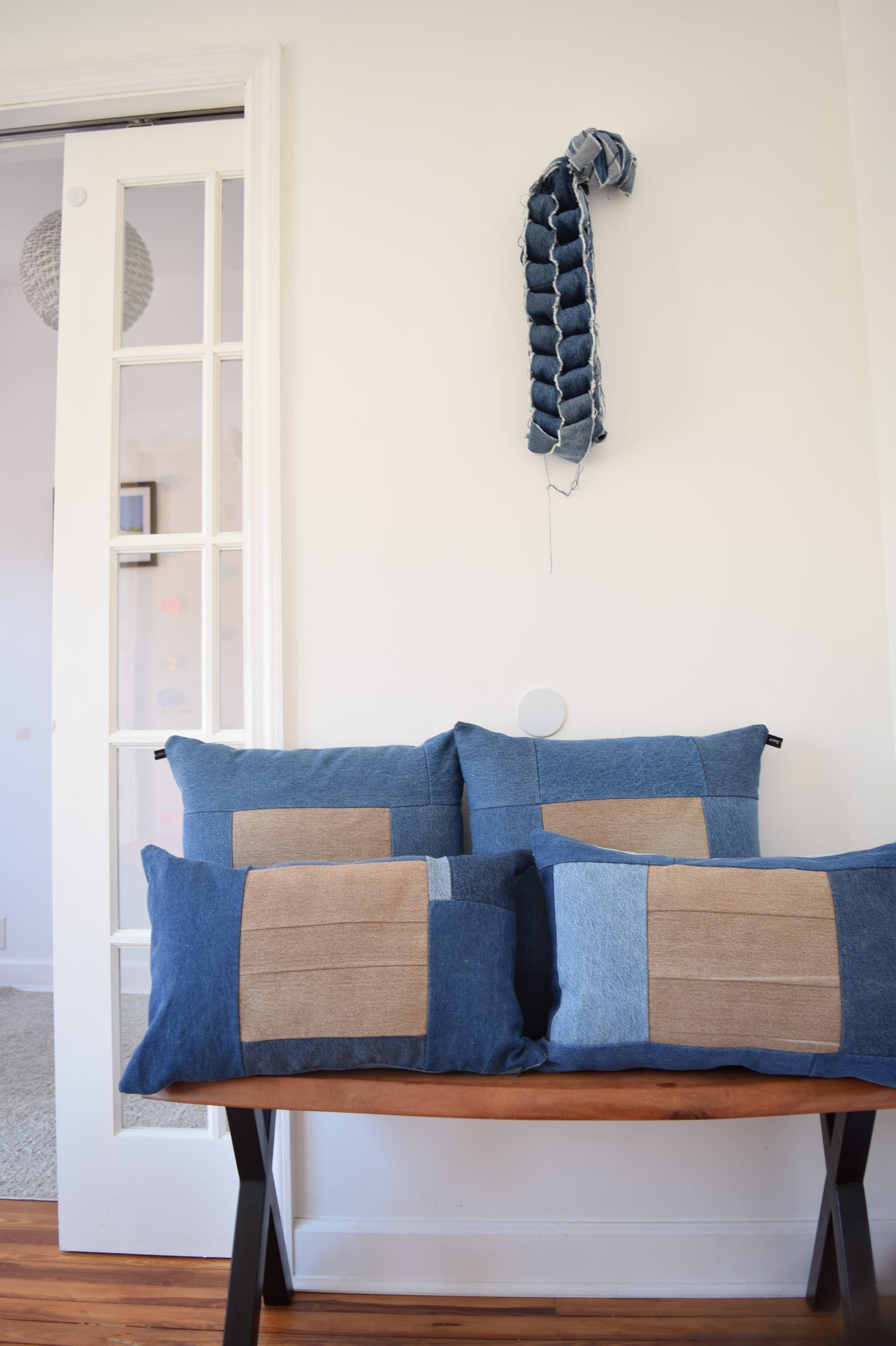 Denim pillow cover 14'' x 22''
