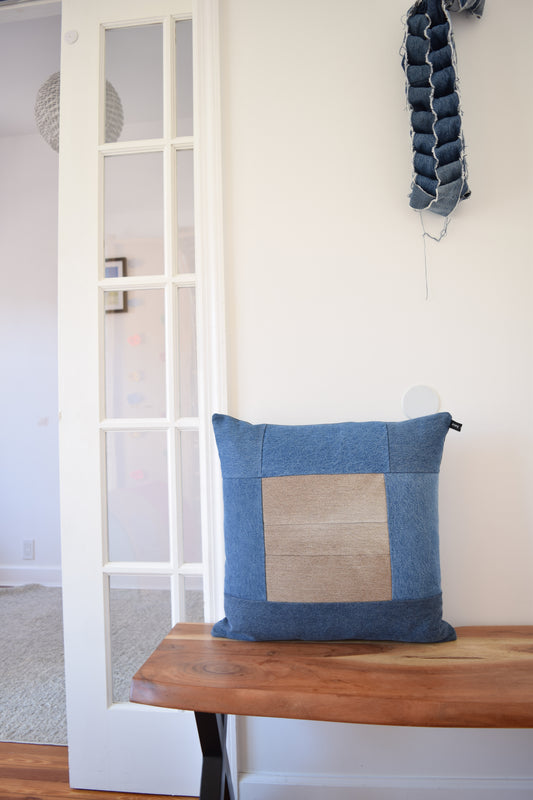 Denim pillow cover 20'' x 20''