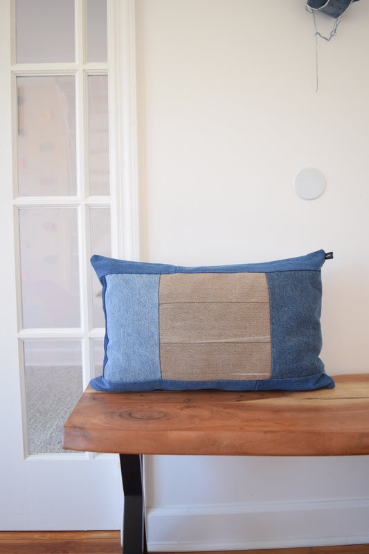 Denim pillow cover 14'' x 22''