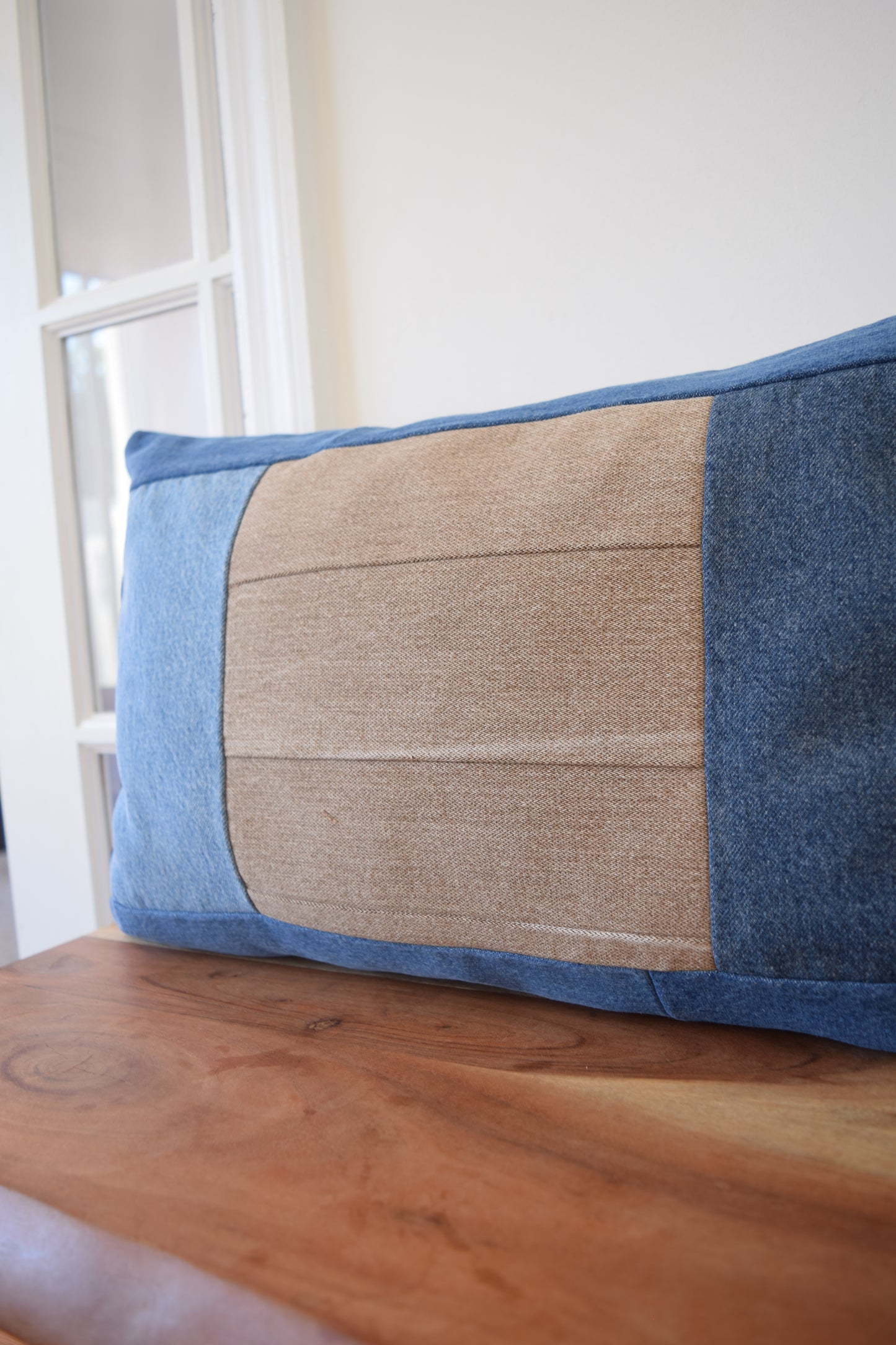 Denim pillow cover 14'' x 22''