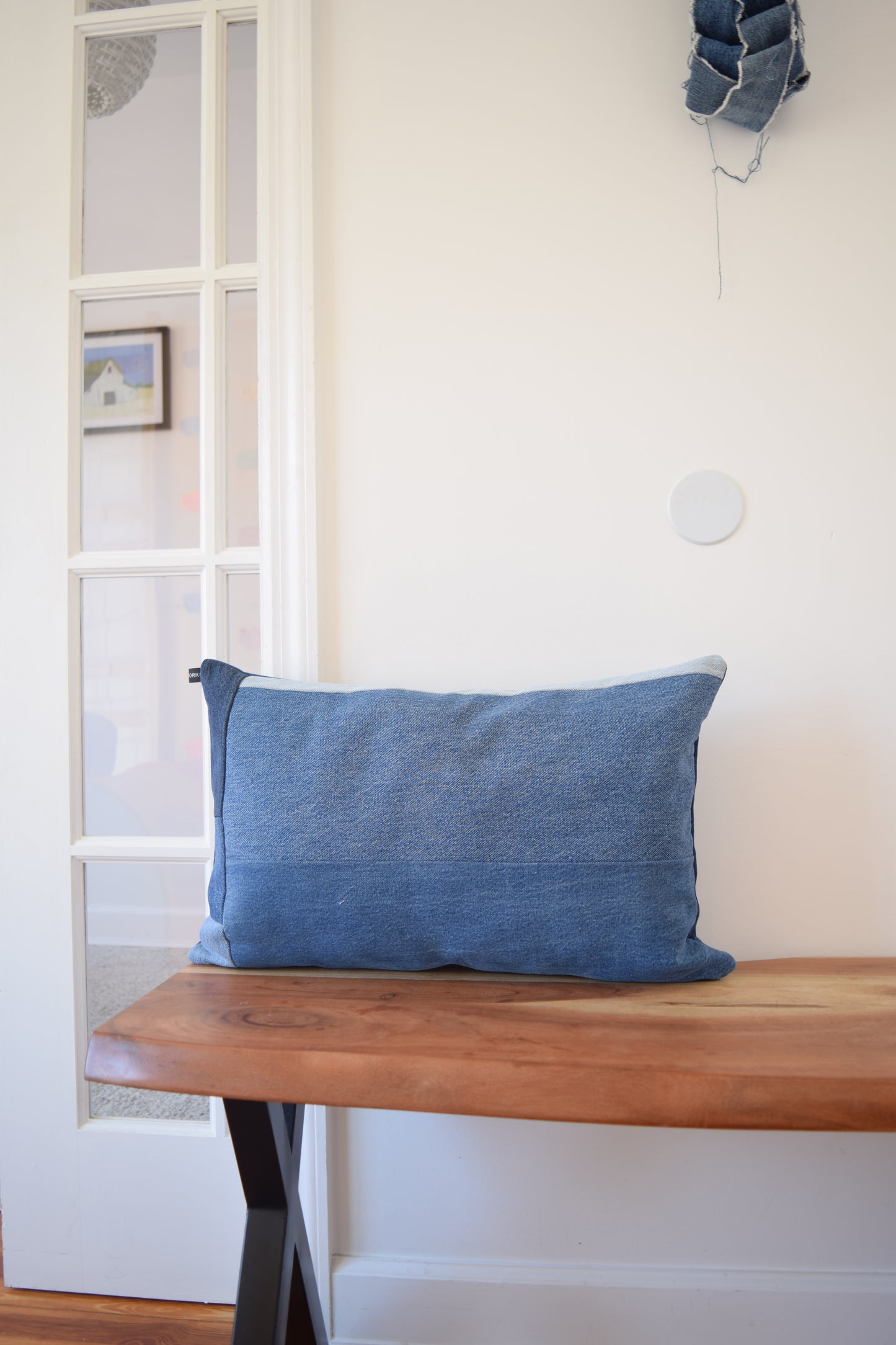 Denim pillow cover 14'' x 22''
