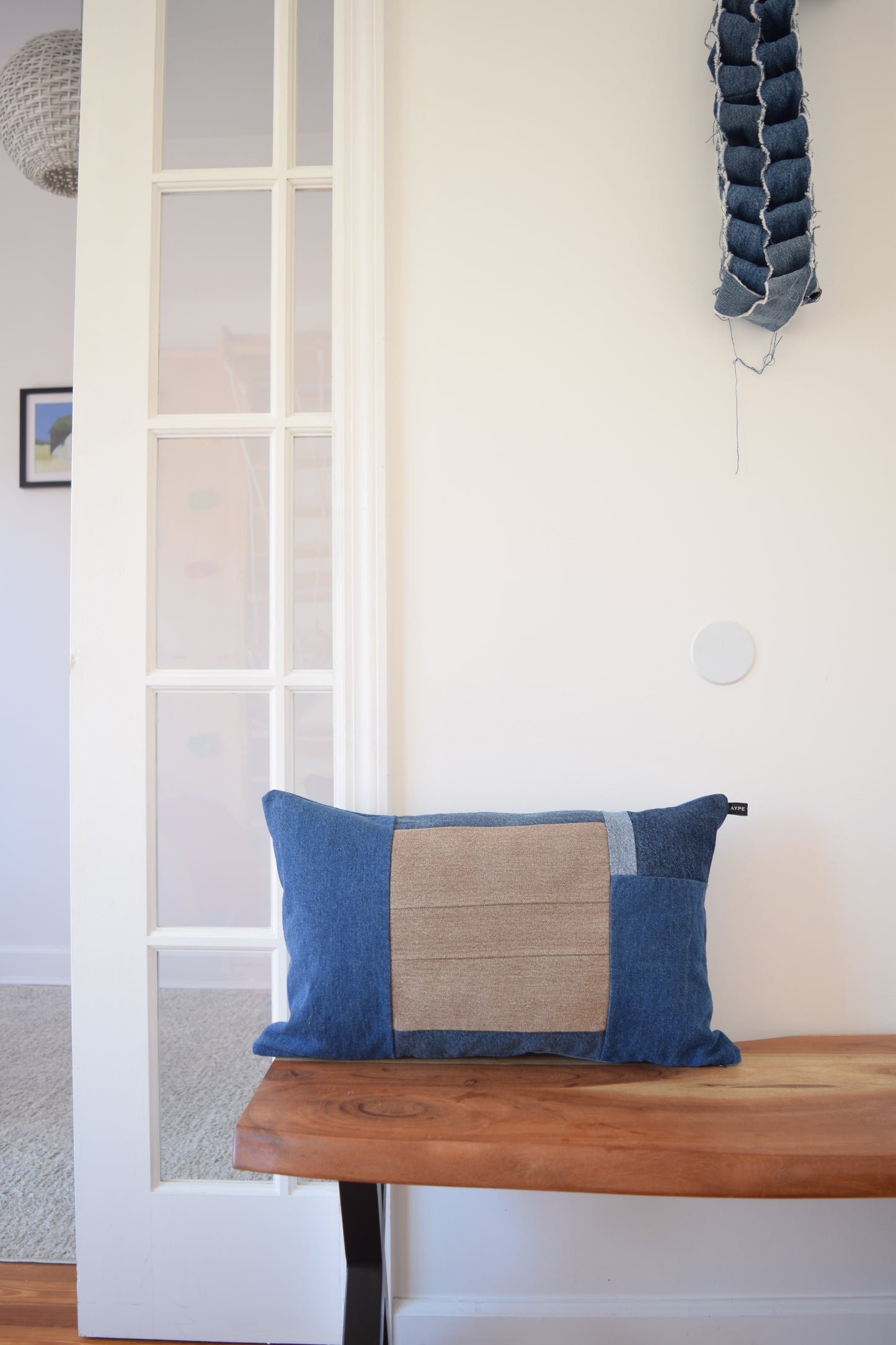 Denim pillow cover 14'' x 22''
