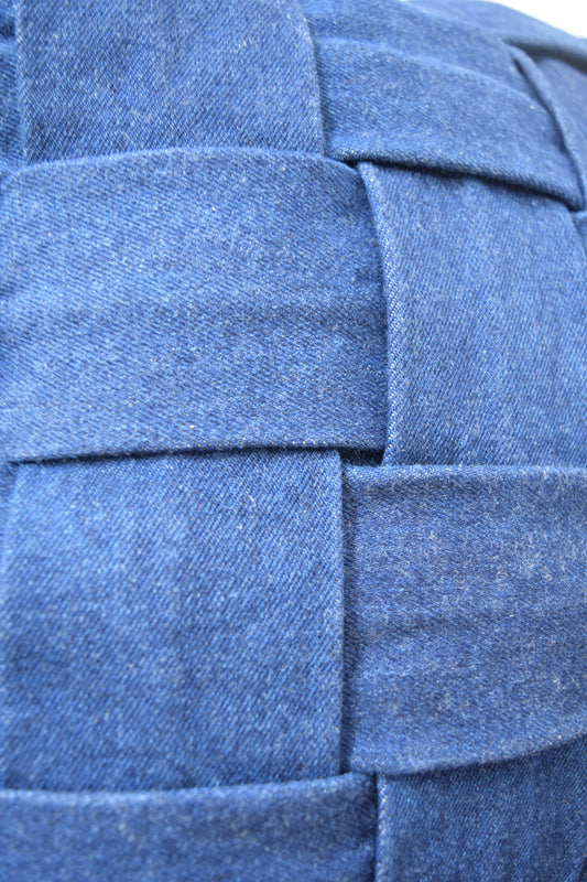 Denim Pillow Cover 18'' x 18'' Basket Weave