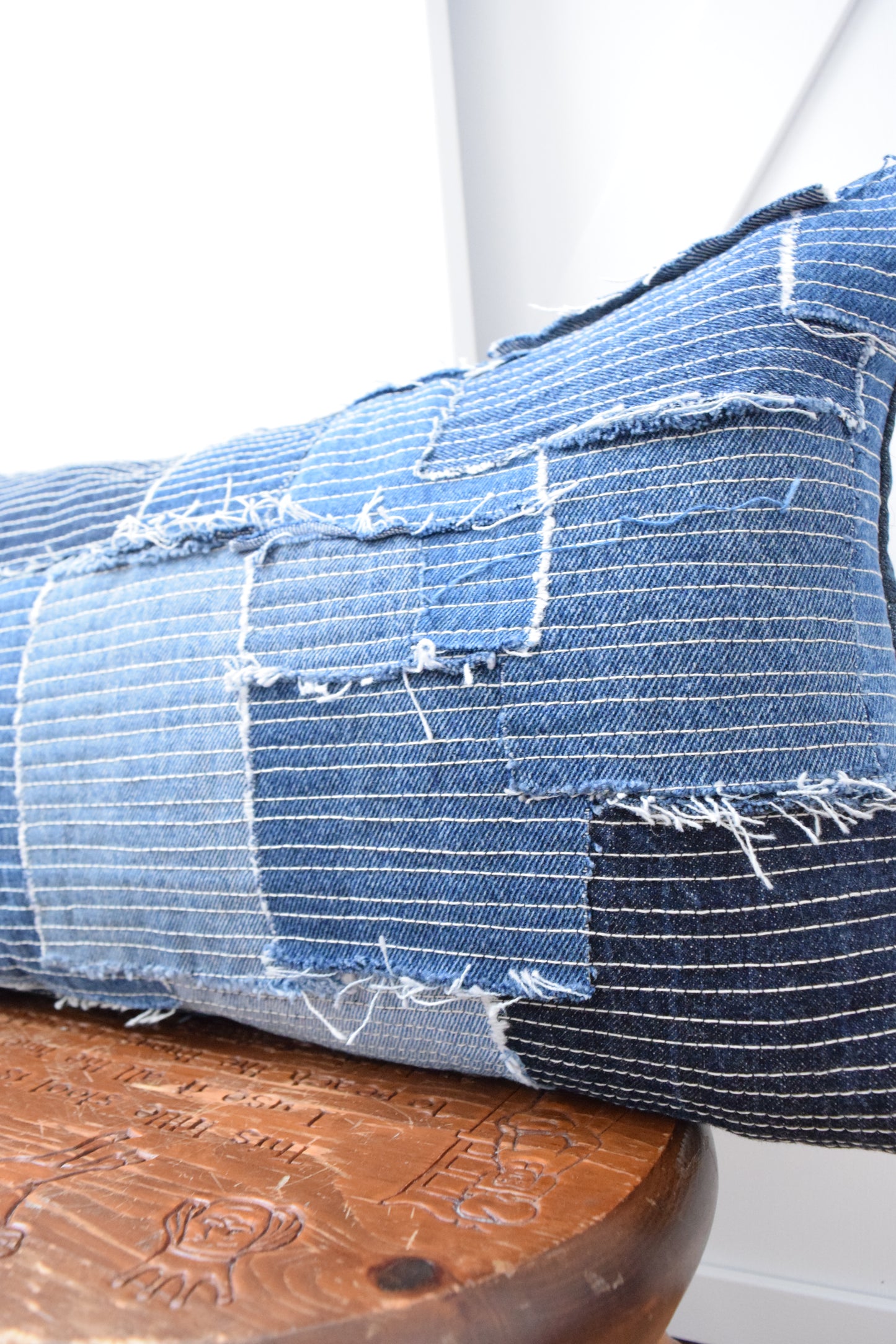 Denim Pillow Cover 12'' x 20''