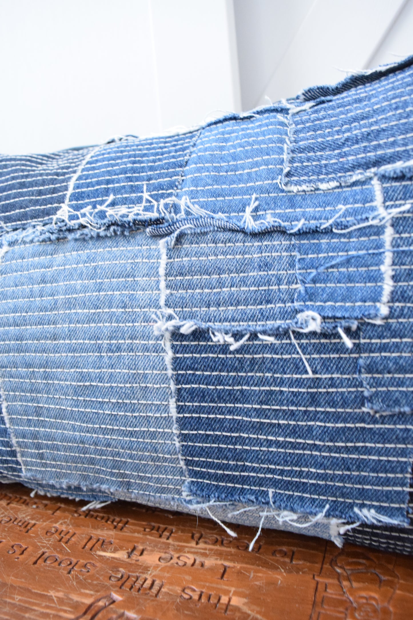 Denim Pillow Cover 12'' x 20''