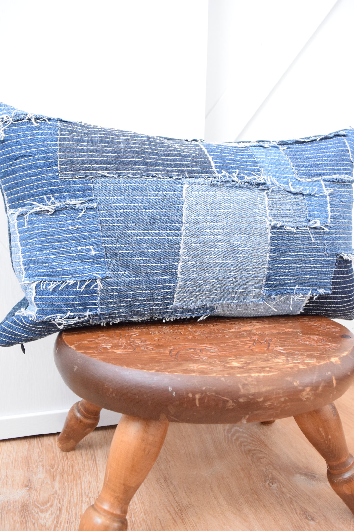 Denim Pillow Cover 12'' x 20''