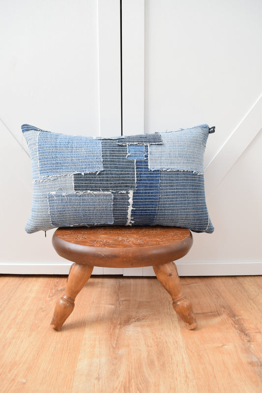 Denim Pillow Cover 12'' x 20''