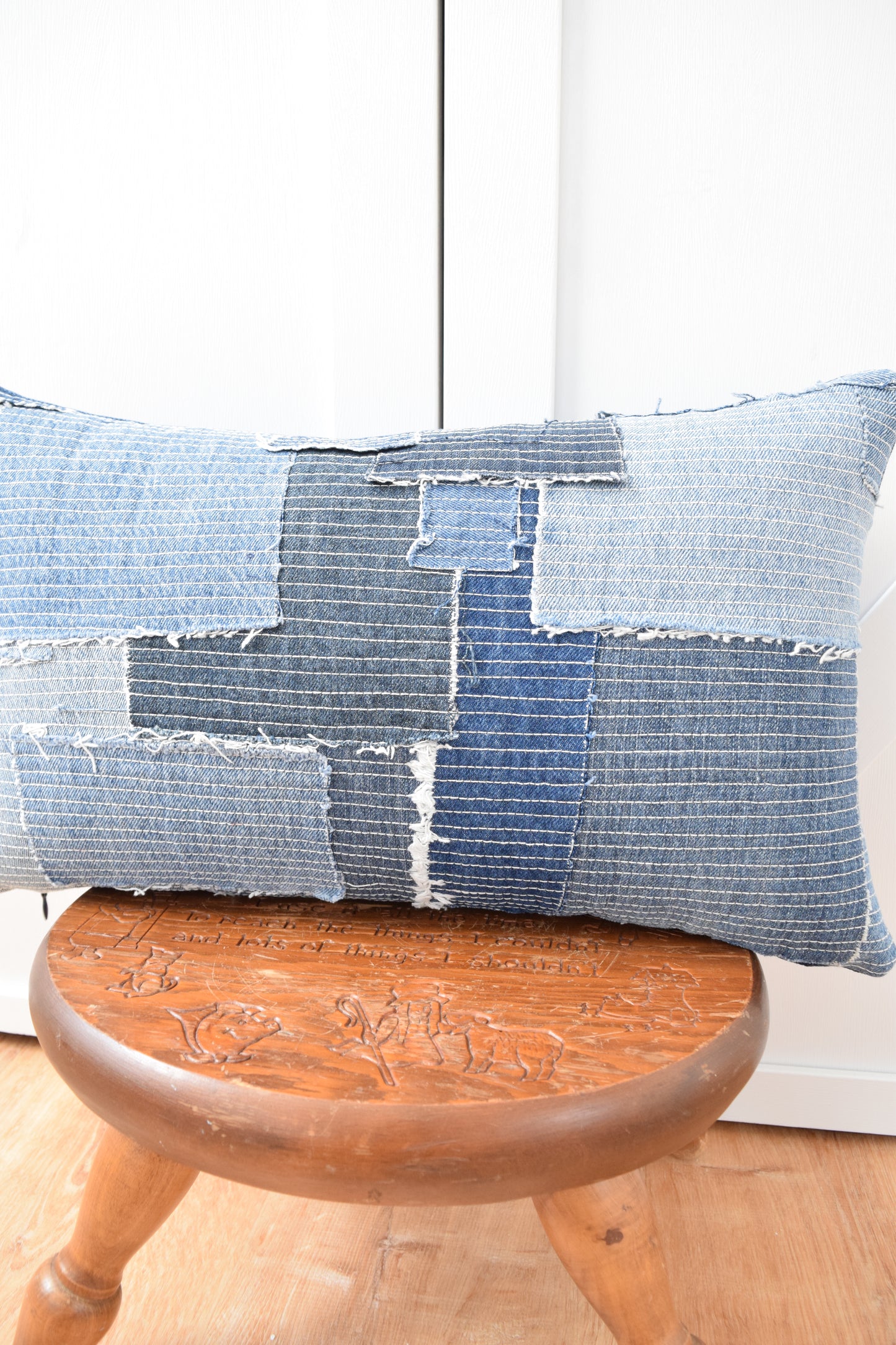 Denim Pillow Cover 12'' x 20''