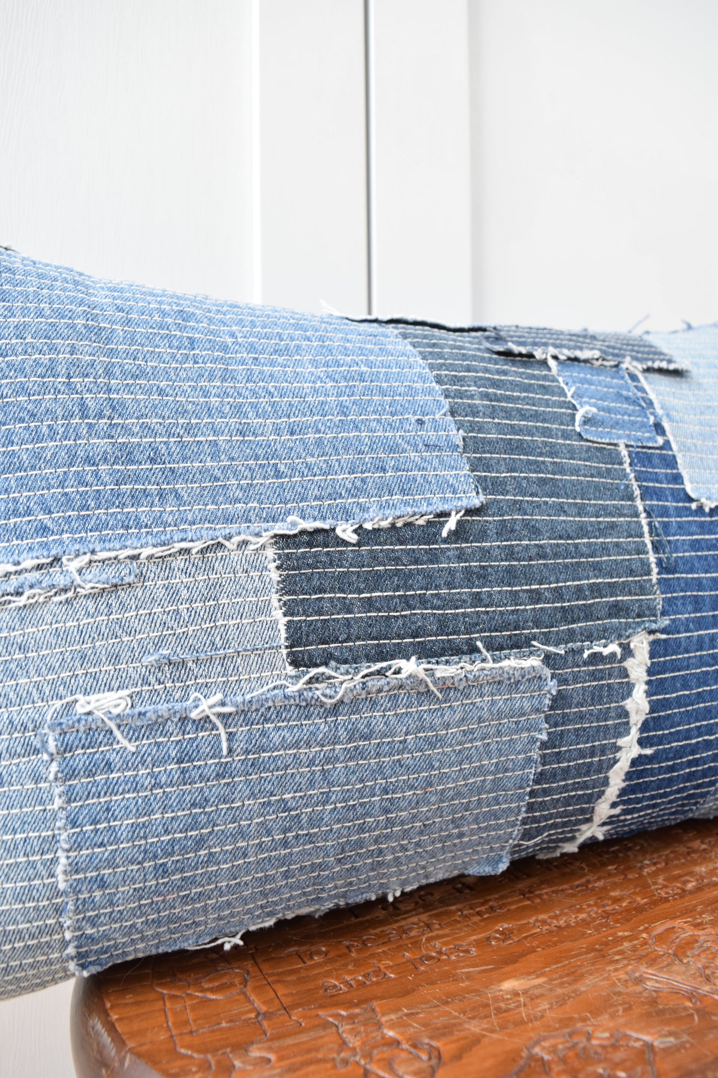Denim Pillow Cover 12'' x 20''