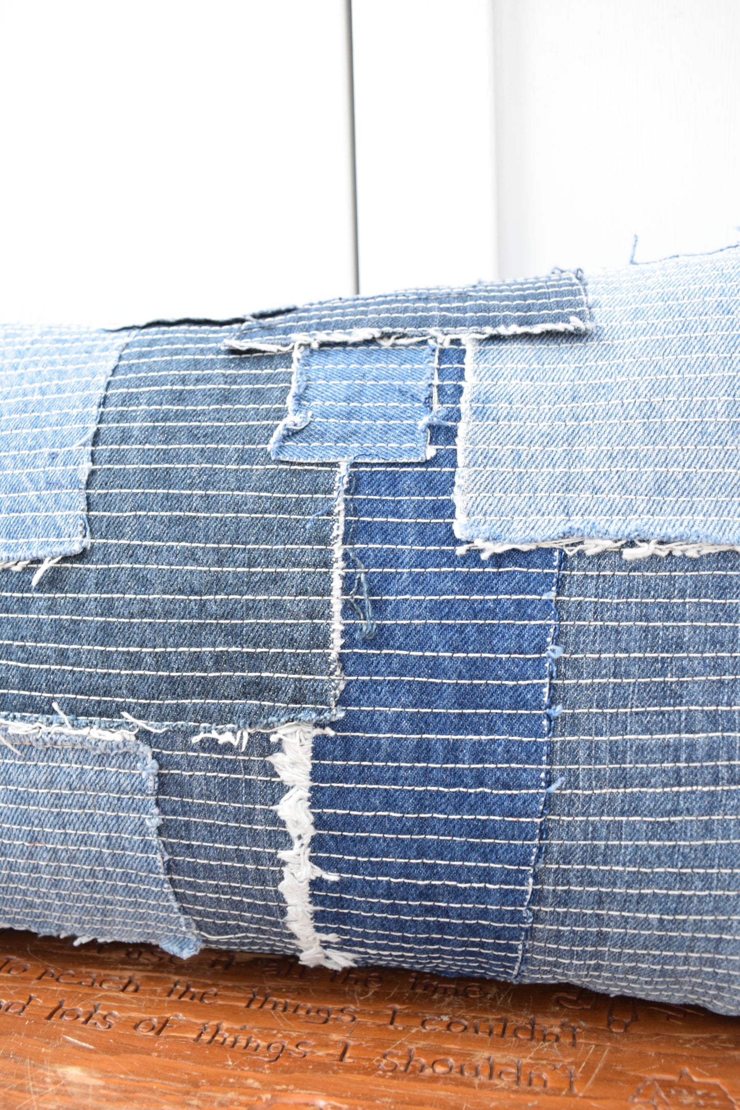 Denim Pillow Cover 12'' x 20''