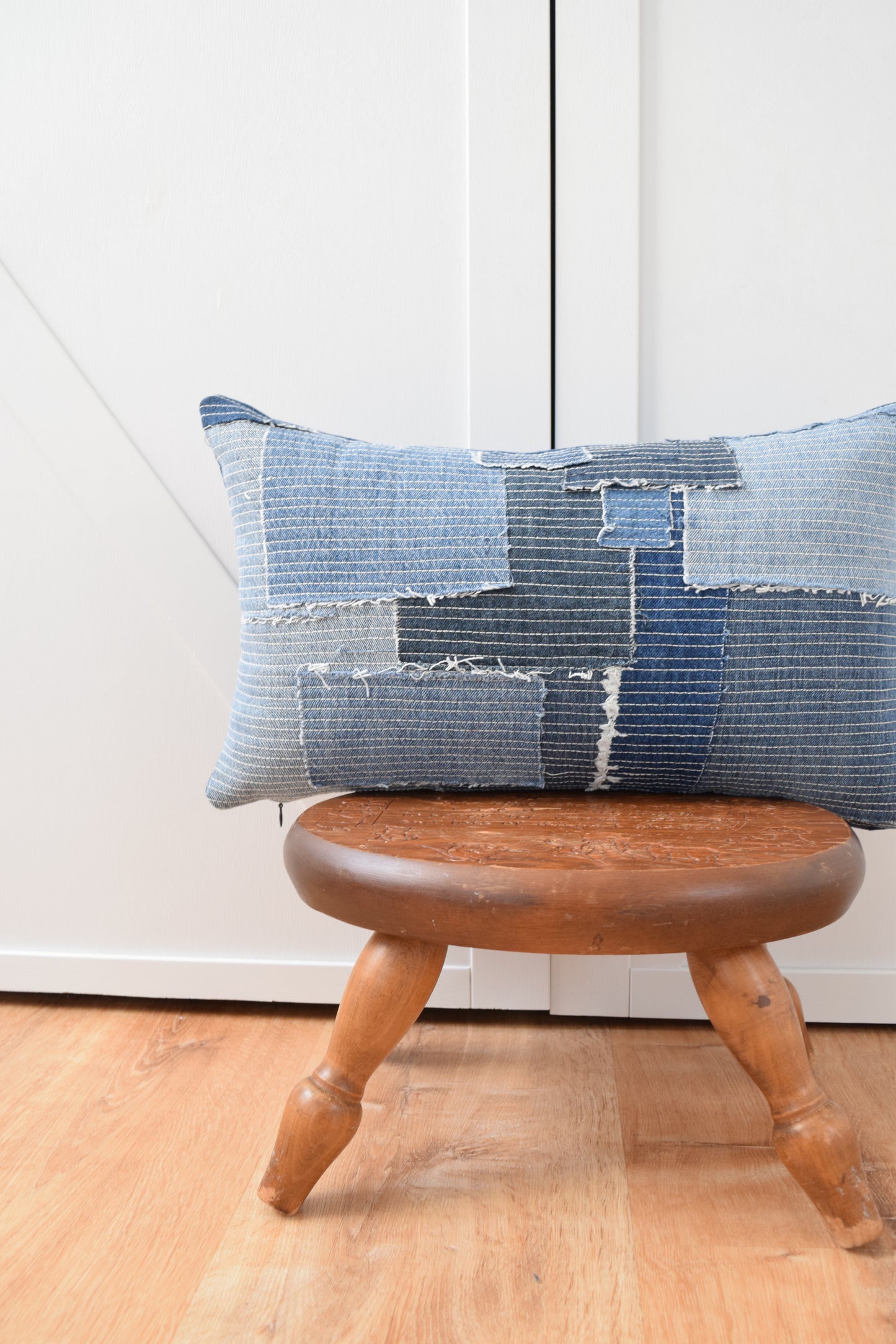 Denim Pillow Cover 12'' x 20''