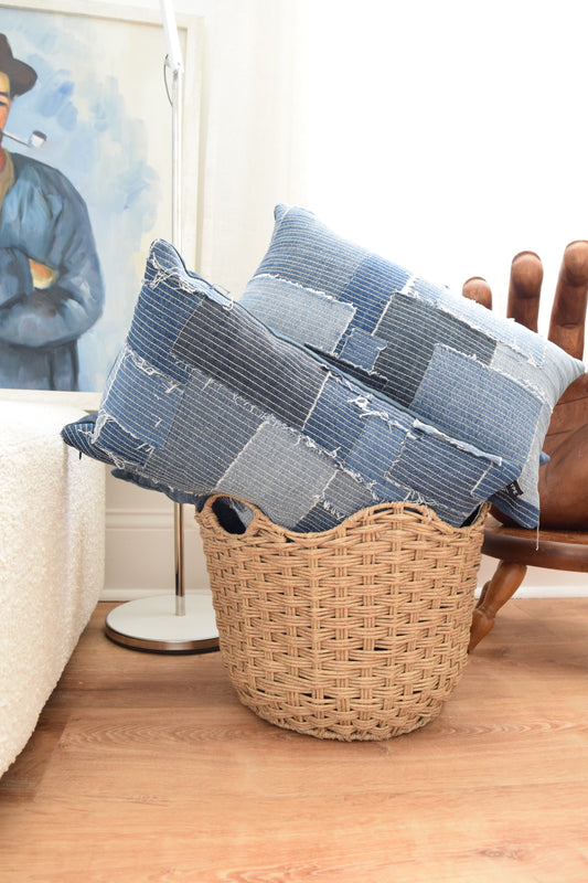 Denim Pillow Cover 12'' x 20''