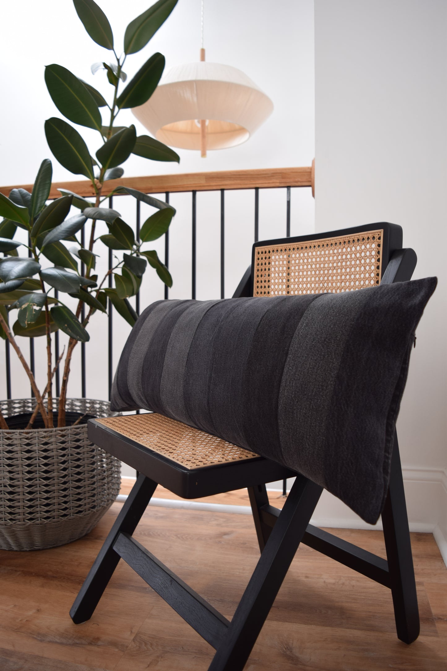 Lumbar Pillow Cover: 13” x 33''  BLACK