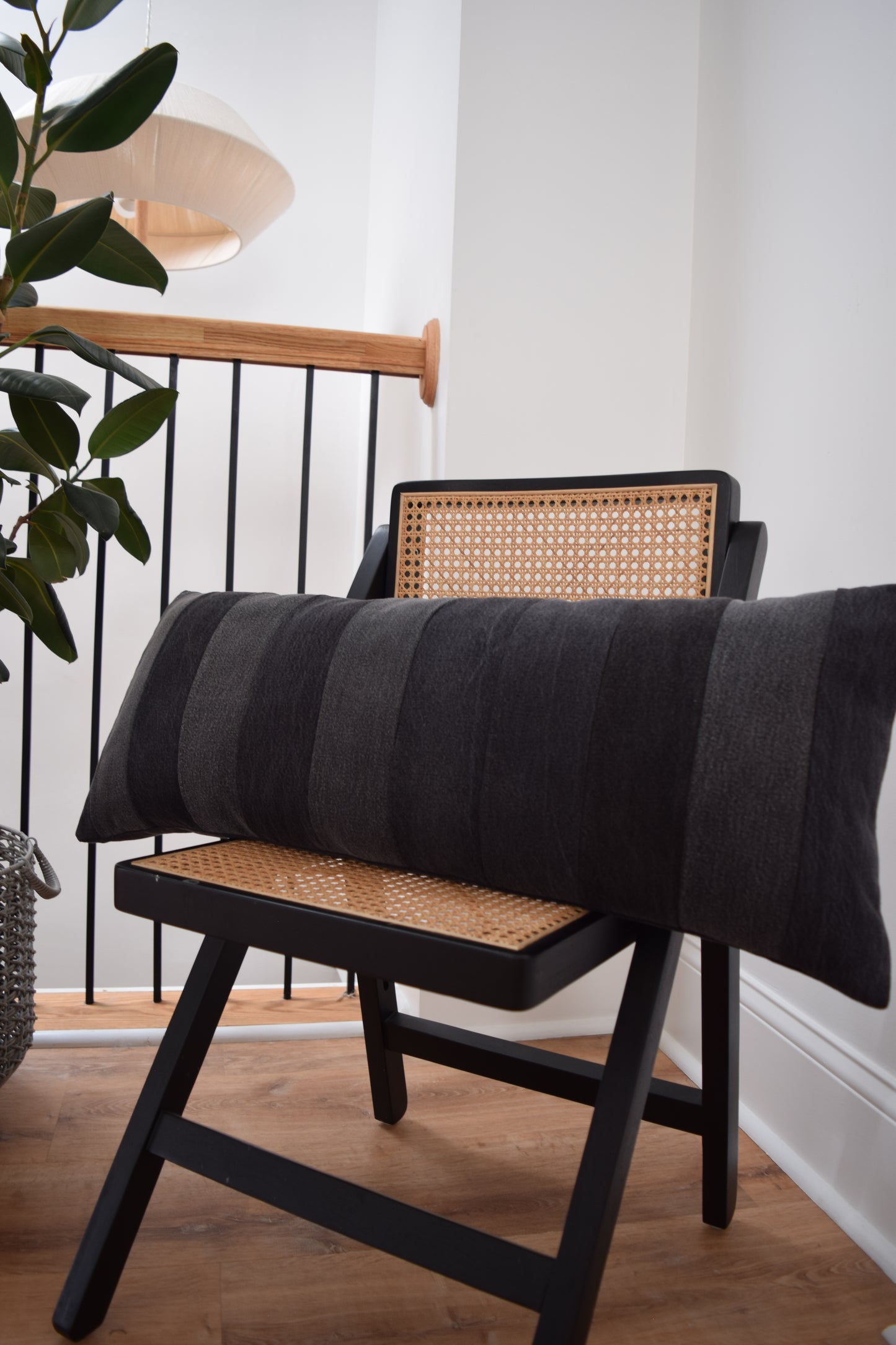 Lumbar Pillow Cover: 13” x 33''  BLACK