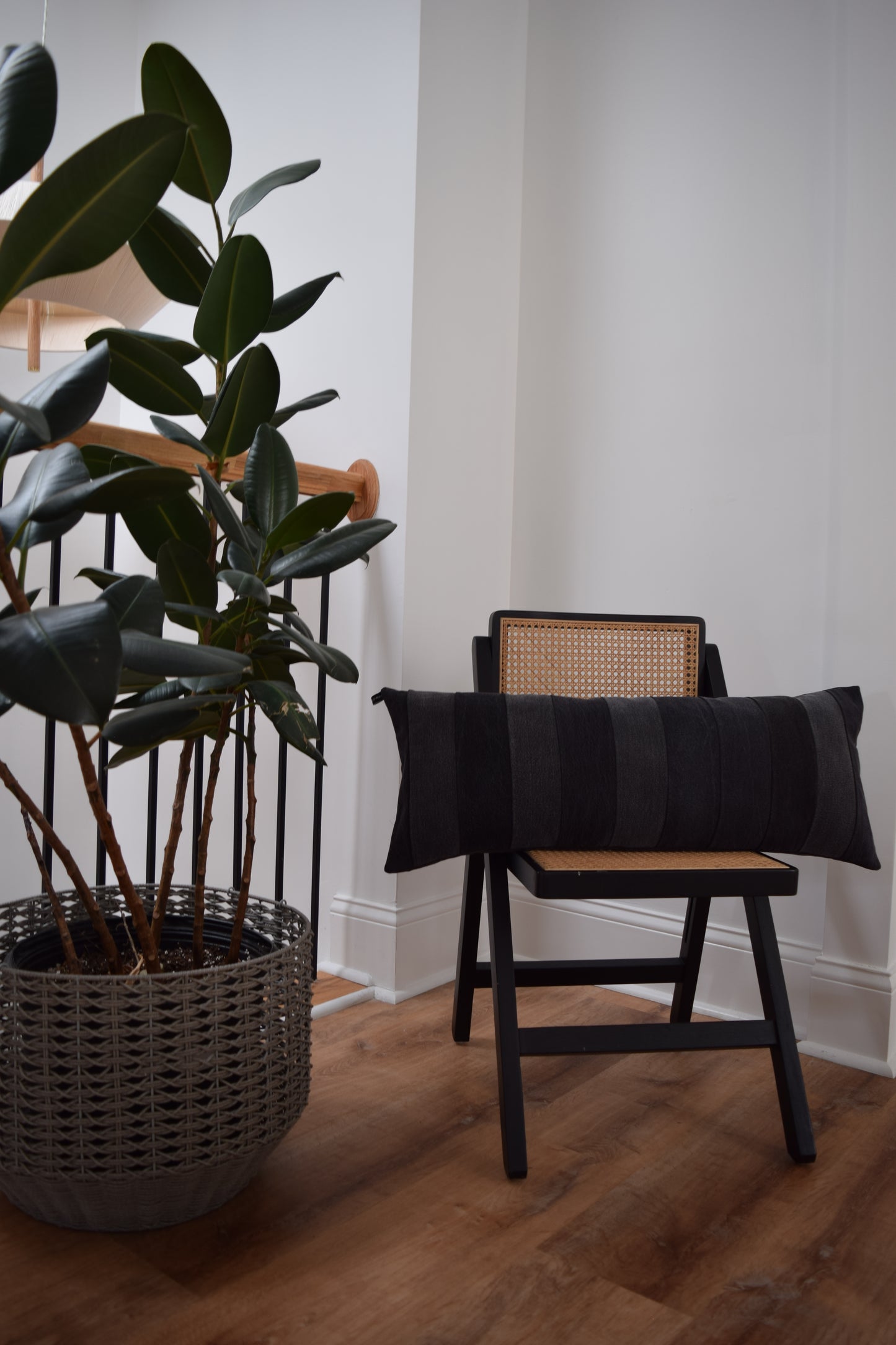 Lumbar Pillow Cover: 13” x 33''  BLACK