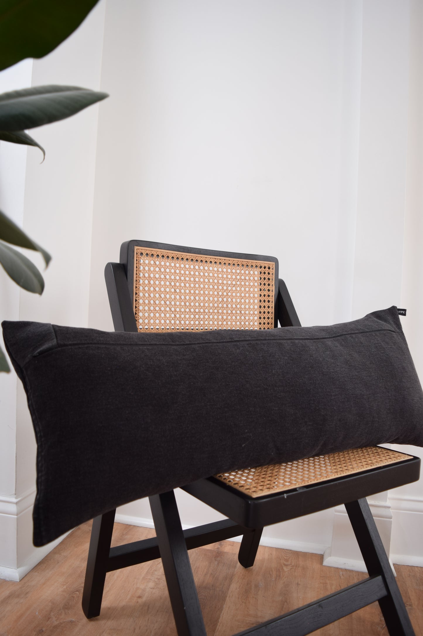 Lumbar Pillow Cover: 13” x 33''  BLACK