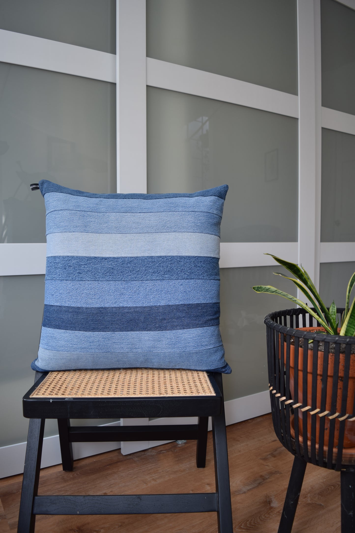 Denim pillow cover 20'' x 20''