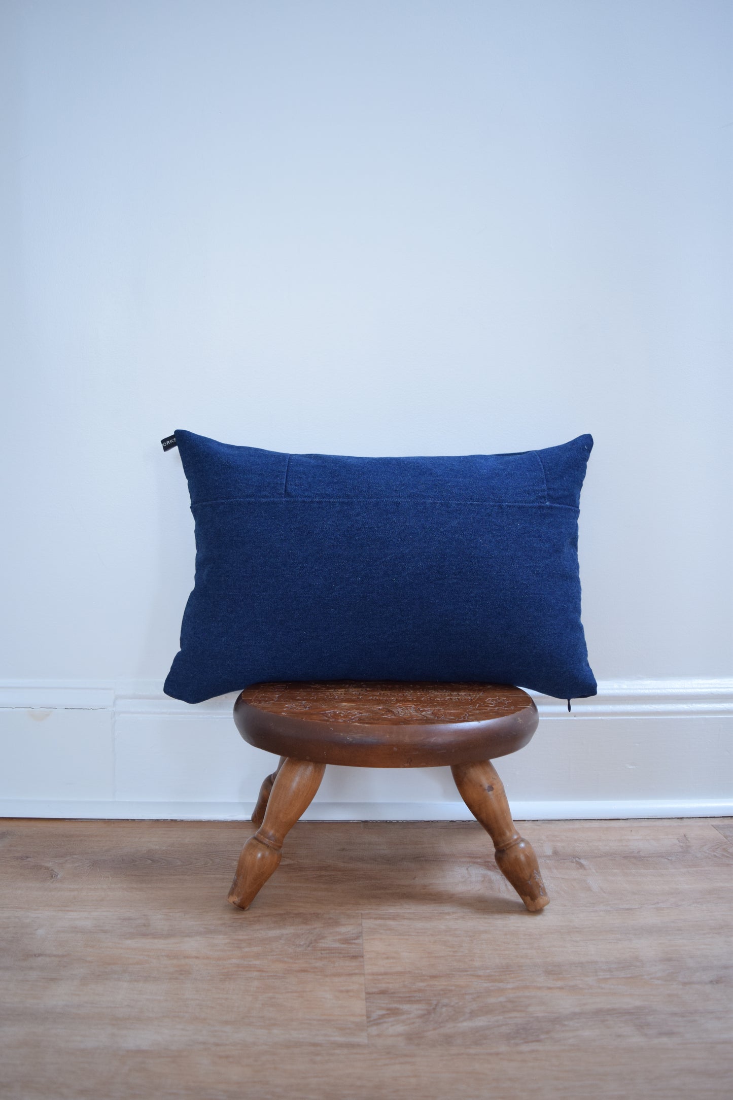 Striped Denim Pillow 14'' x 22''
