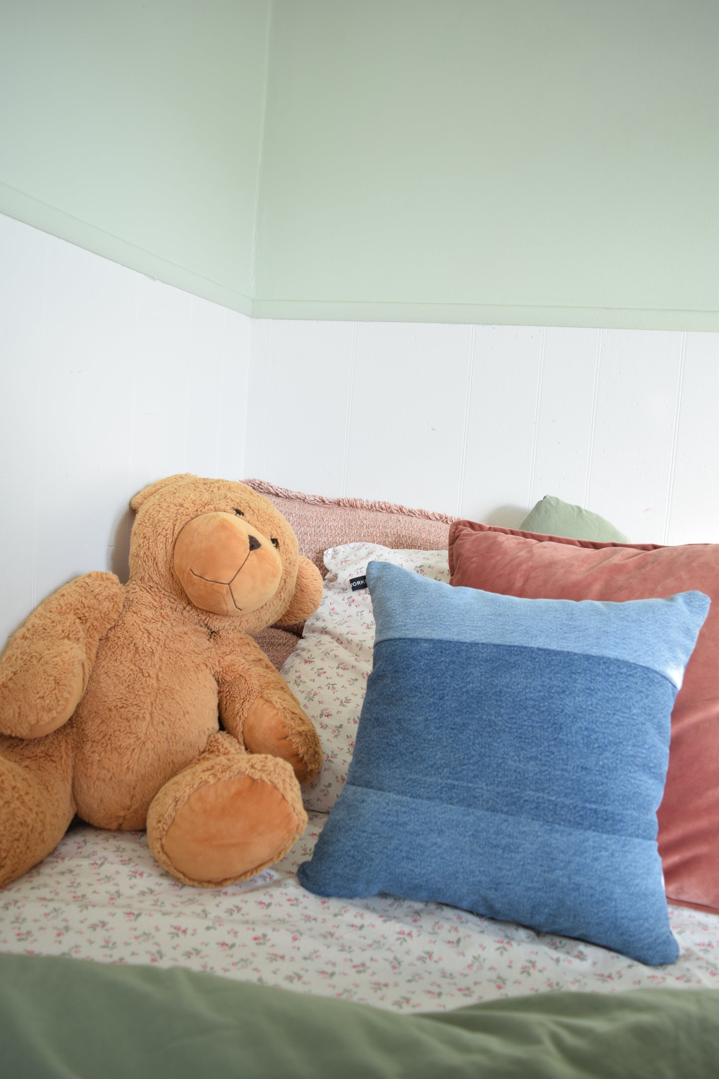 Denim Heart PIllow 16'' x 16''