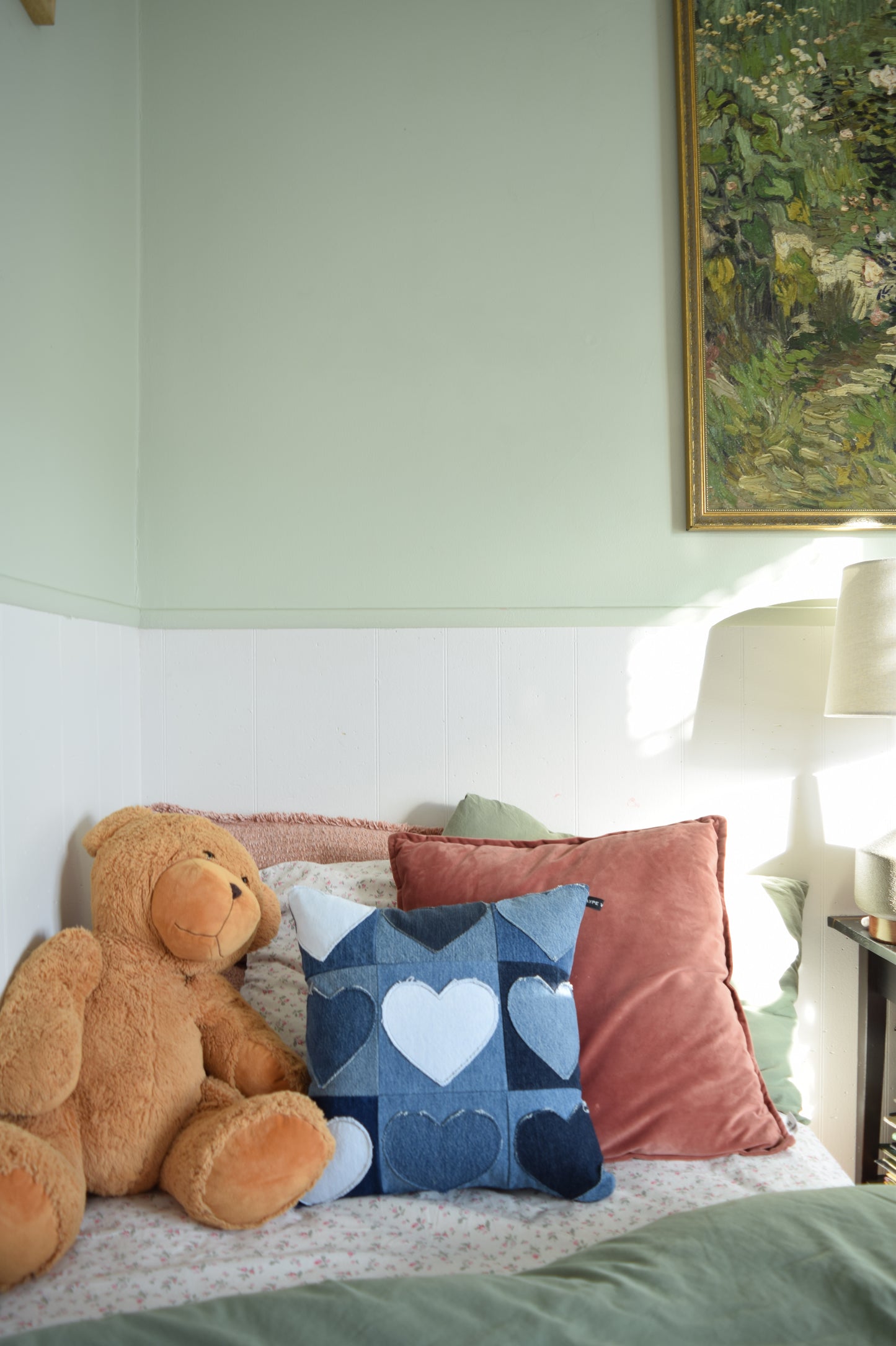 Denim Heart PIllow 16'' x 16''