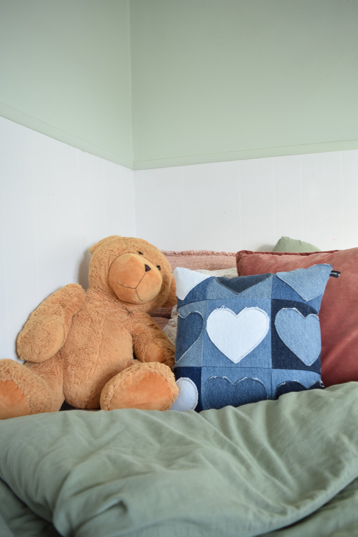 Denim Heart PIllow 16'' x 16''