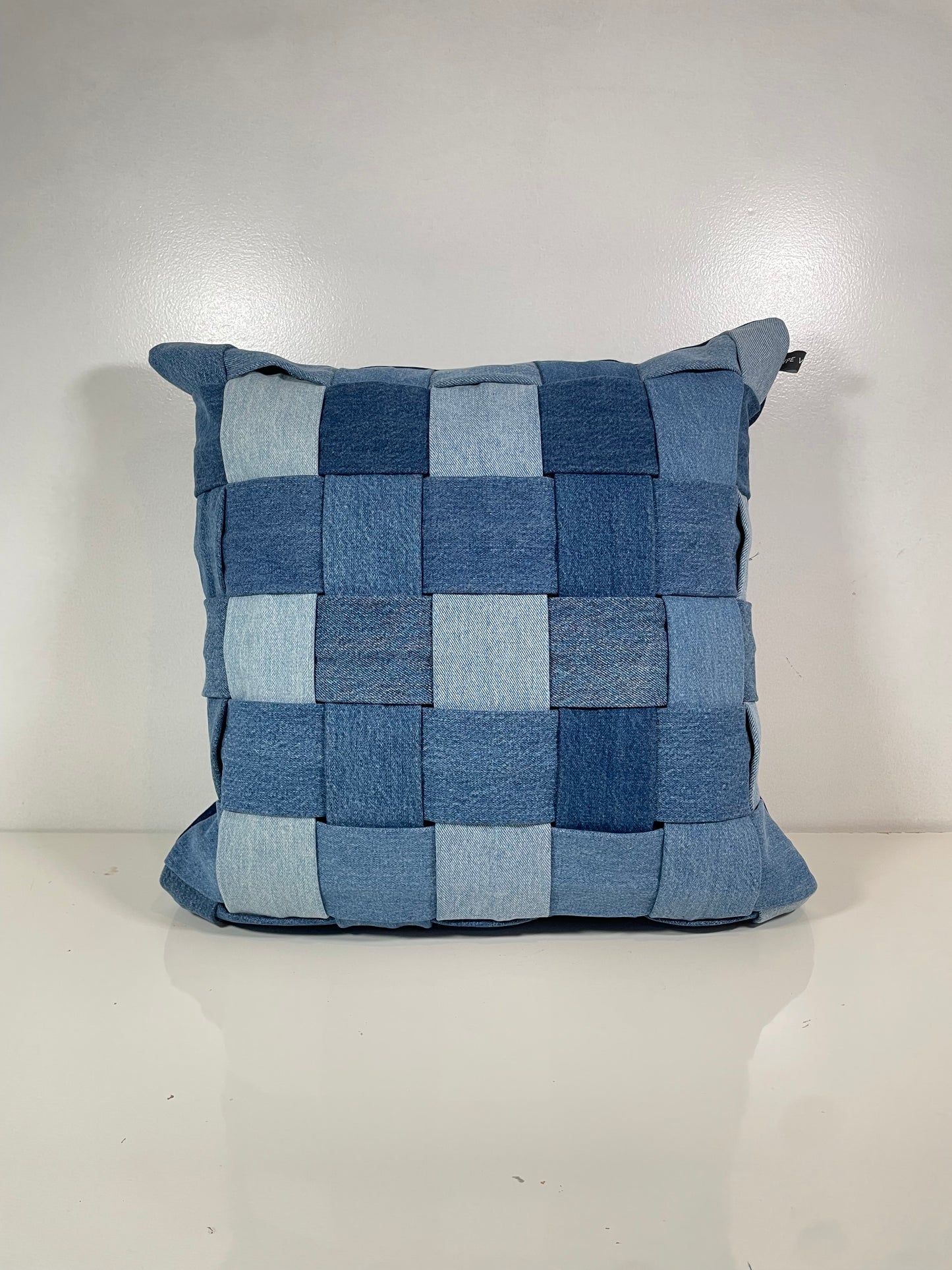 Denim Pillow Cover / Basketweave